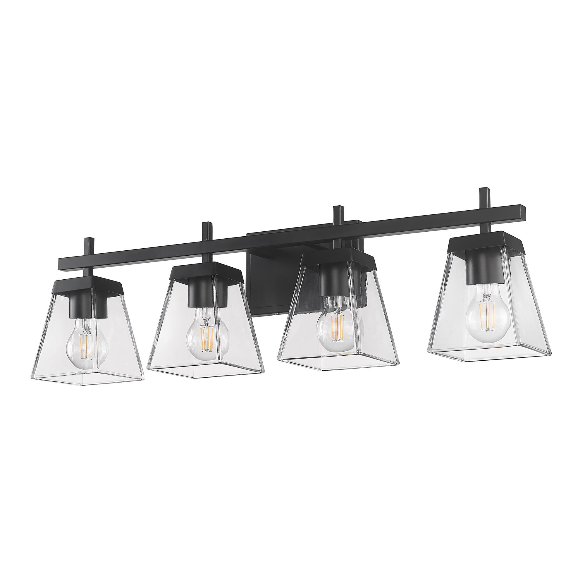 Shown in Matte Black finish and Clear glass
