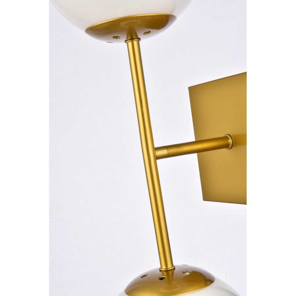Shown in Brass finish and White glass
