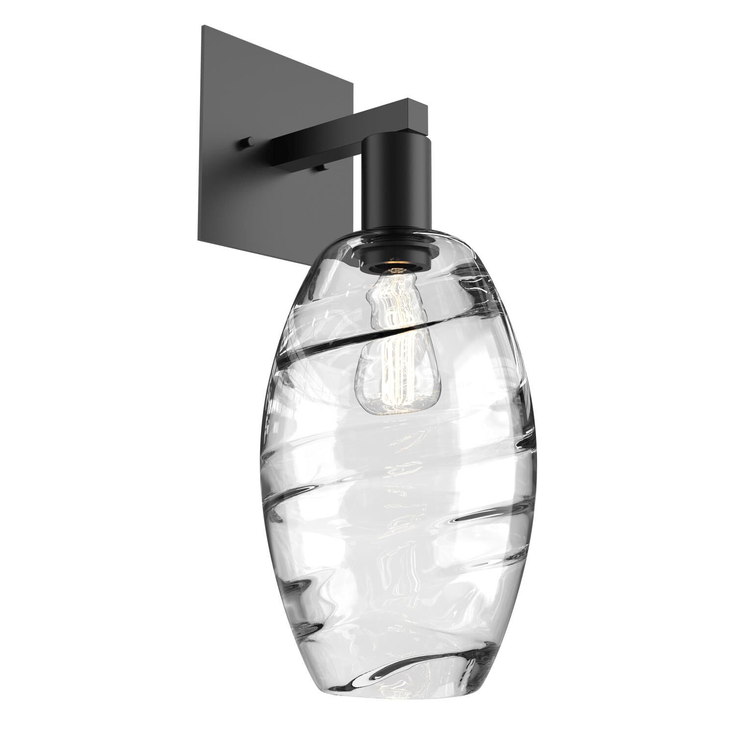 Shown in Matte Black finish and Optic Clear glass