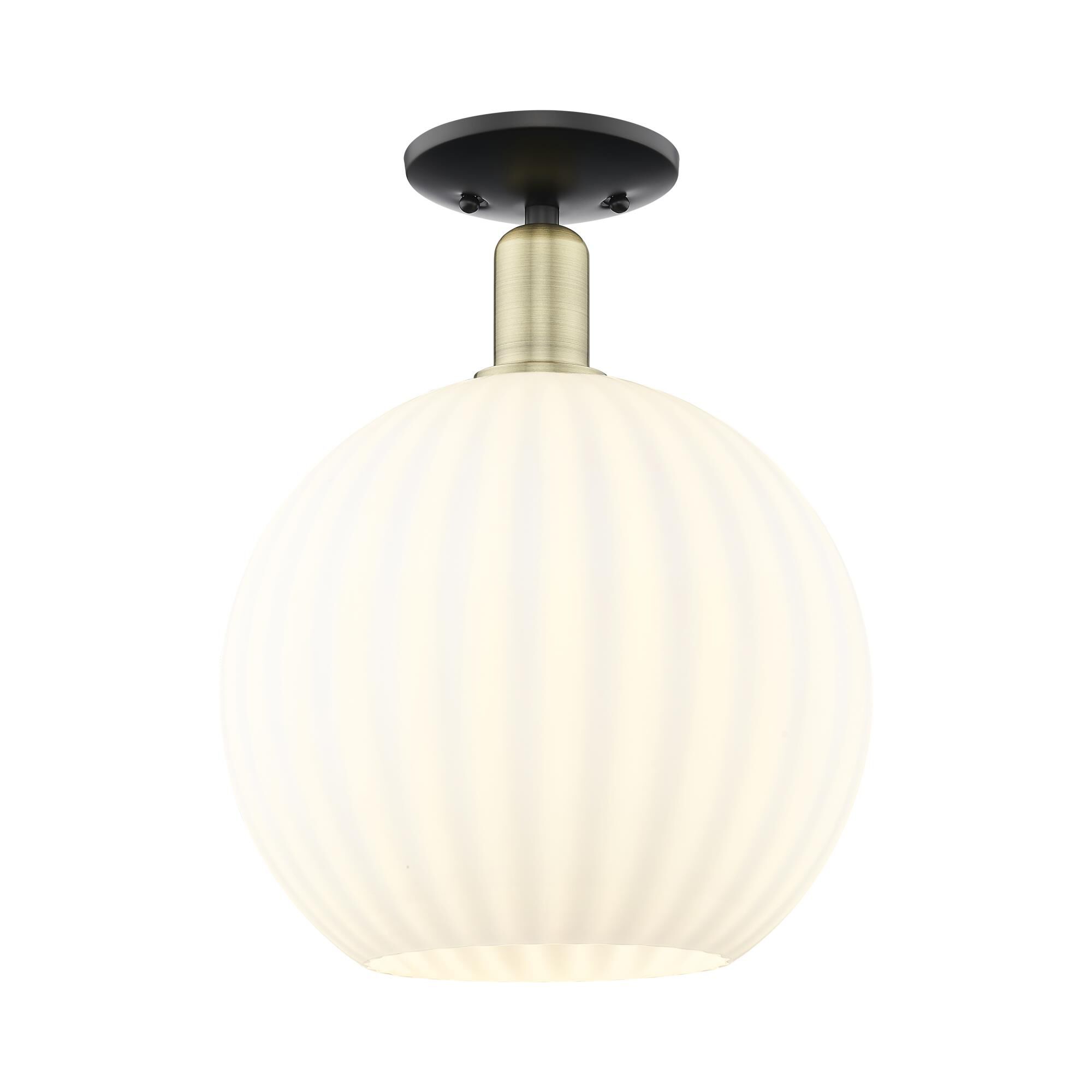 Bruno Marashlian White Venetian 12 Inch Semi Flush Mount by Innovations Lighting