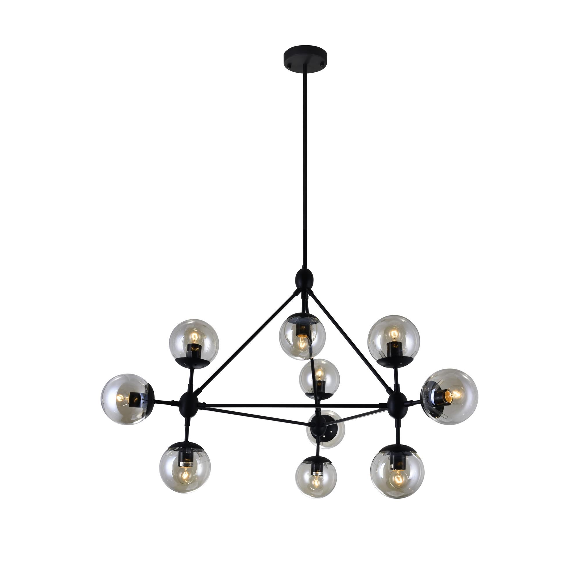 Glow 39 Inch 10 Light Chandelier by CWI Lighting