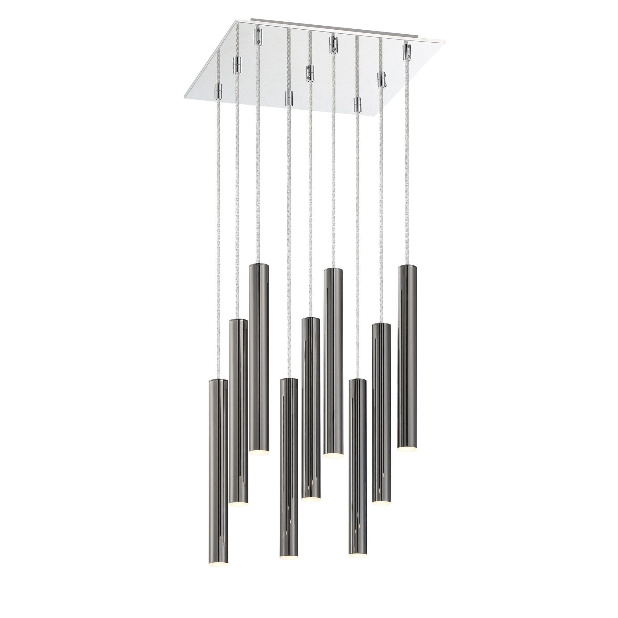 Shown in Chrome finish and Steel glass and Steel shade