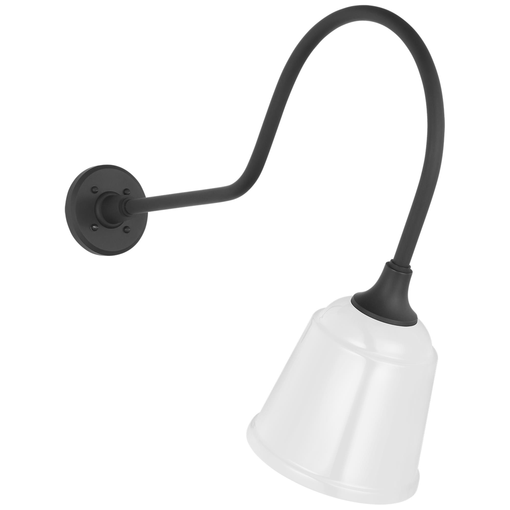 Shown in Matte Black finish and White shade