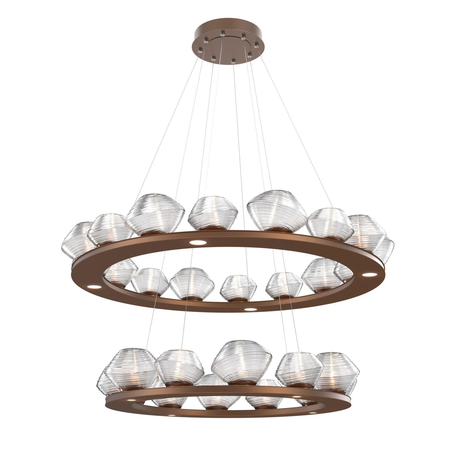 Shown in Burnished Bronze finish and Clear Blown glass