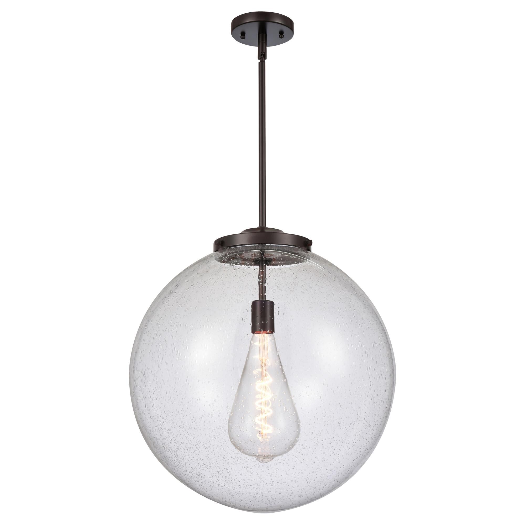 Shown in Oil Rubbed Bronze finish and Seedy Beacon glass