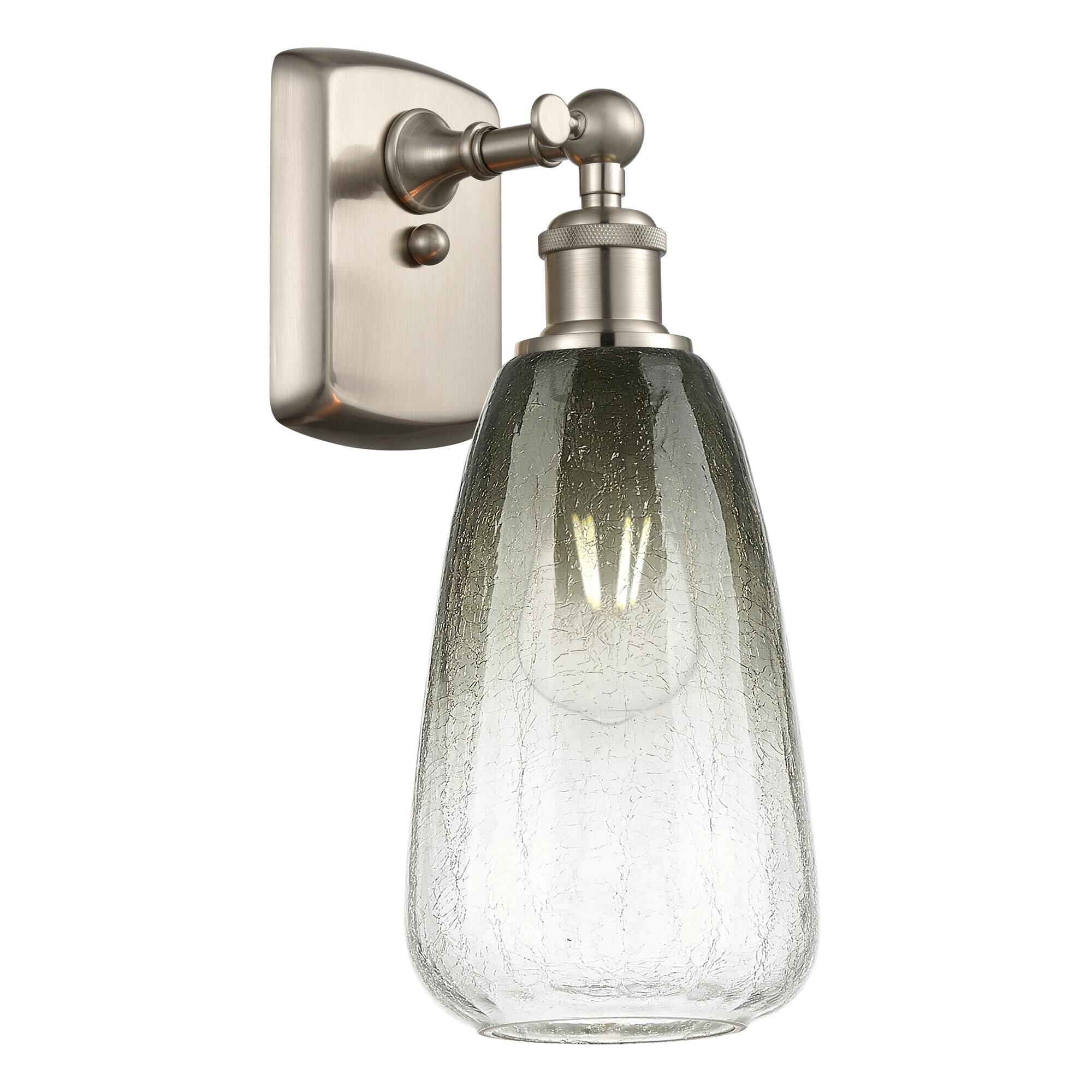 Shown in Brushed Satin Nickel finish and Slate glass