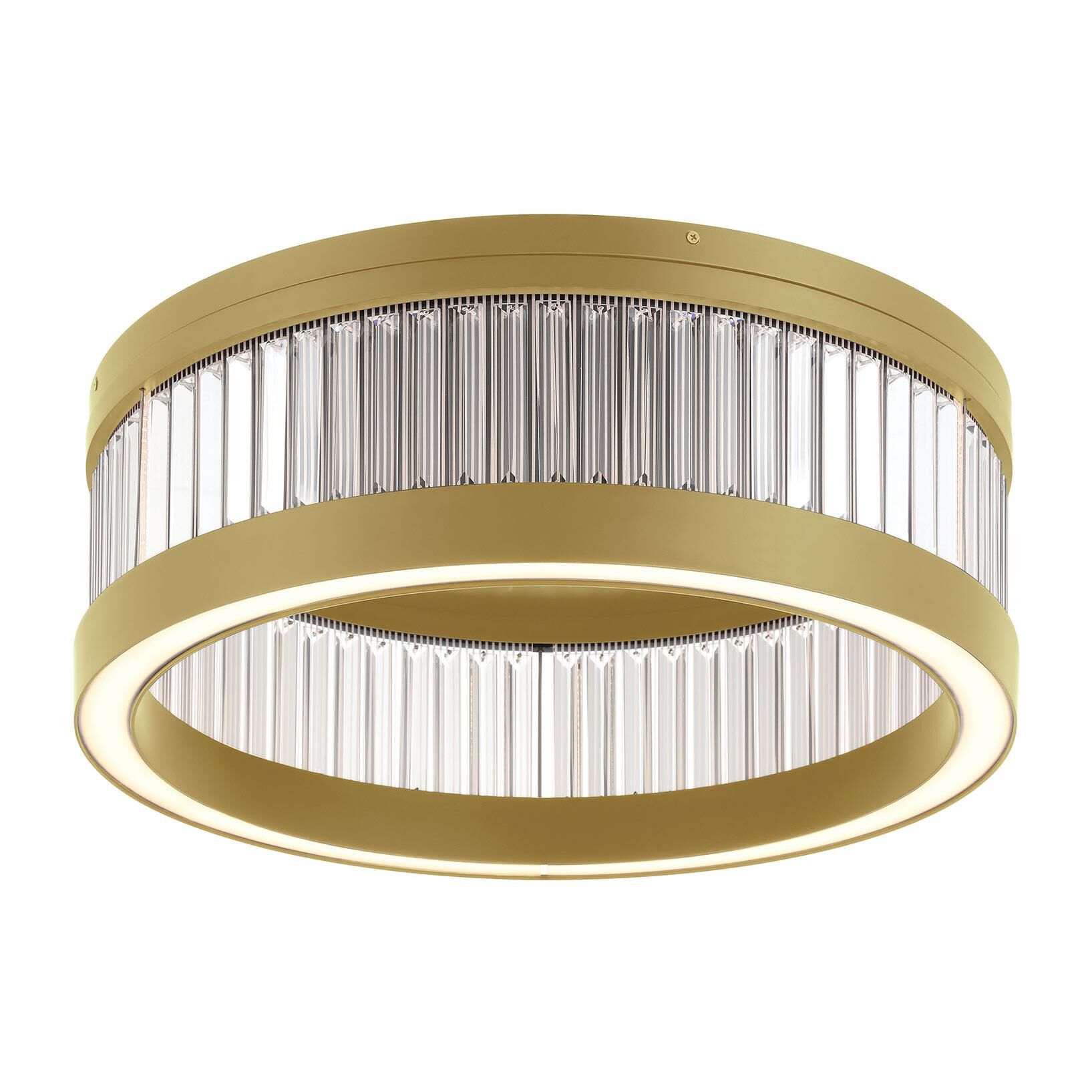 Shown in Gold finish and Clear Crystal glass