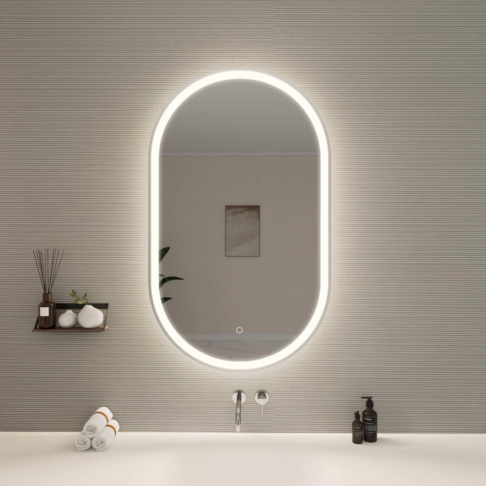 Harmoni 40 Inch Oval LED Lighted Mirror by Elegant Decor