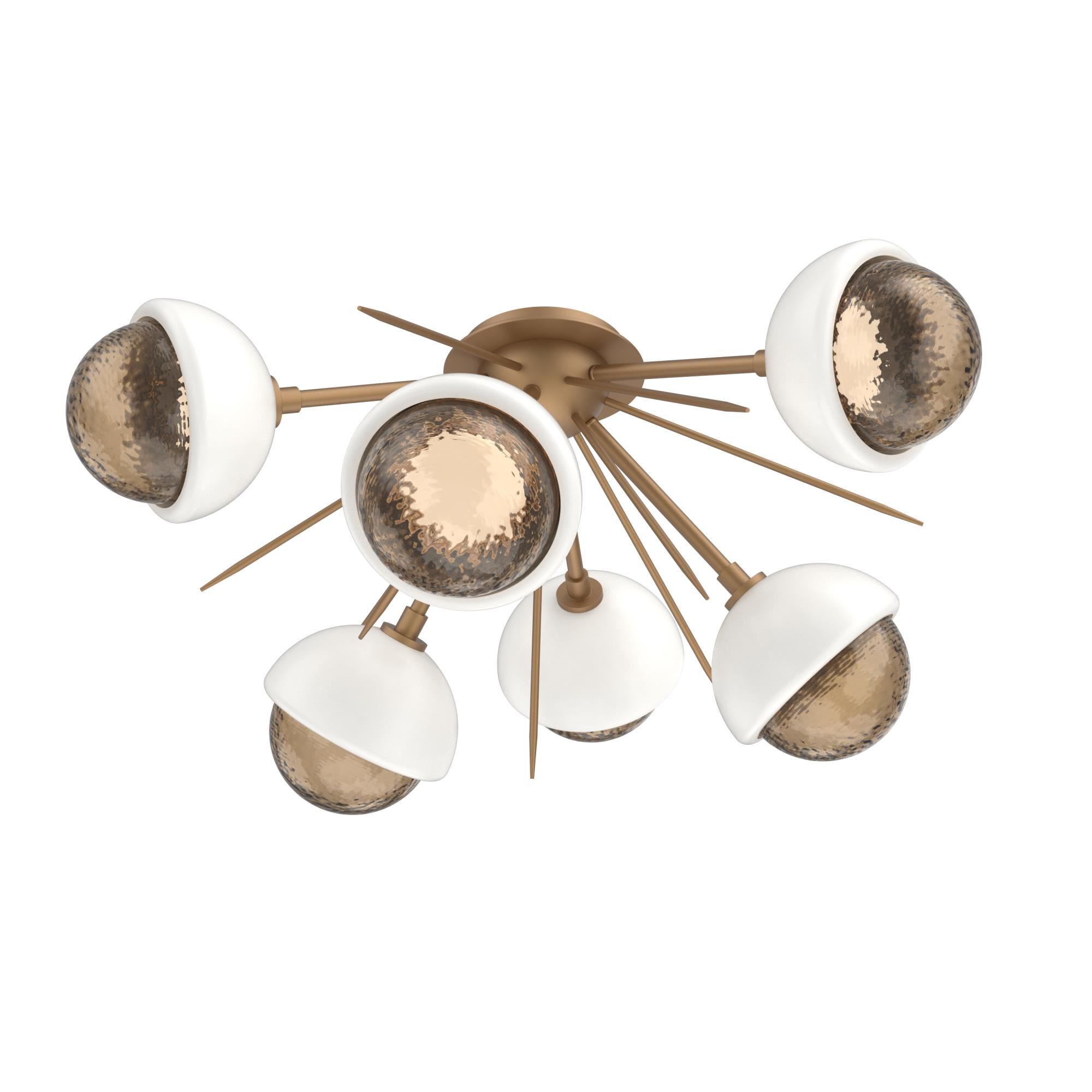 Shown in Novel Brass finish and Bronze glass and Salt White accent