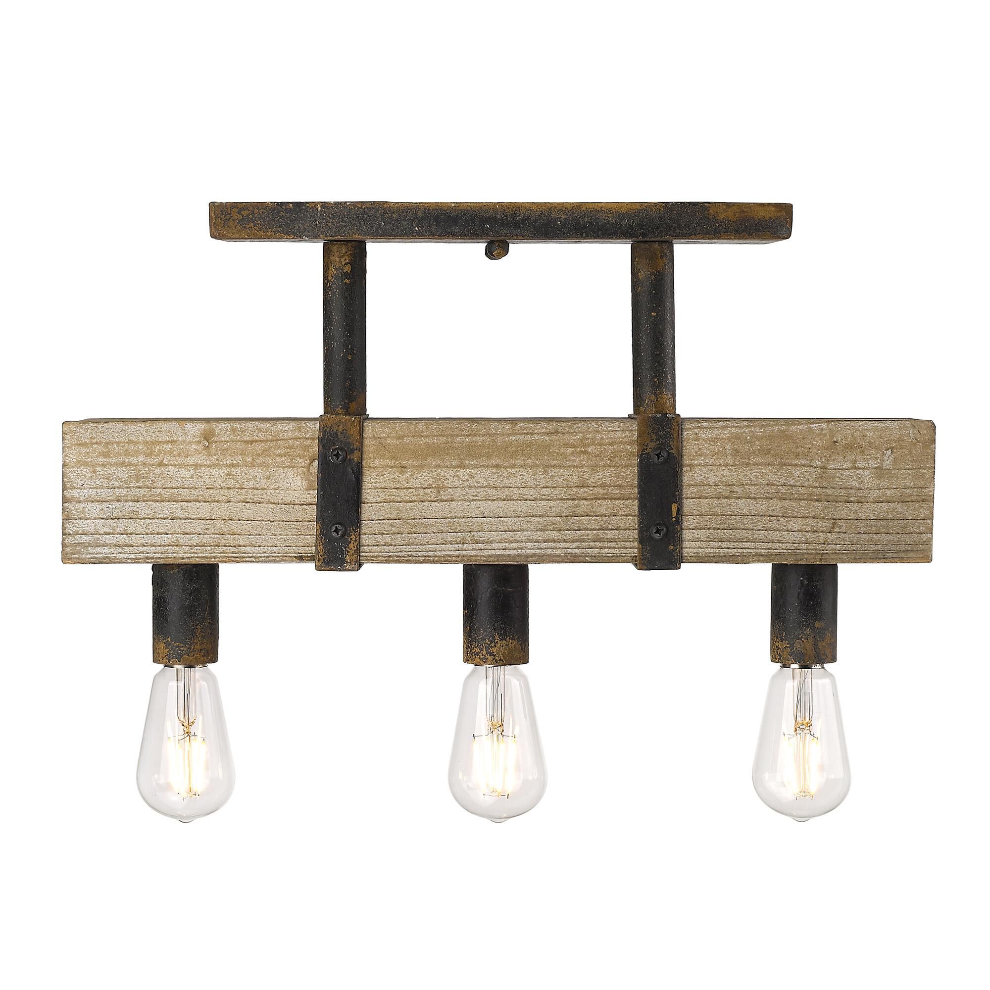 Garrett 20 Inch 3 Light Semi Flush Mount by Golden Lighting