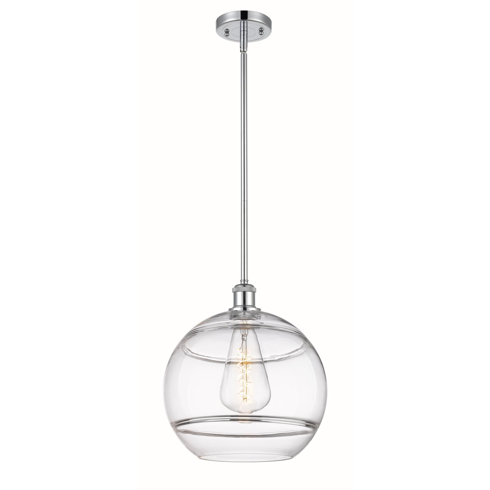 Shown in Polished Chrome finish and Clear glass