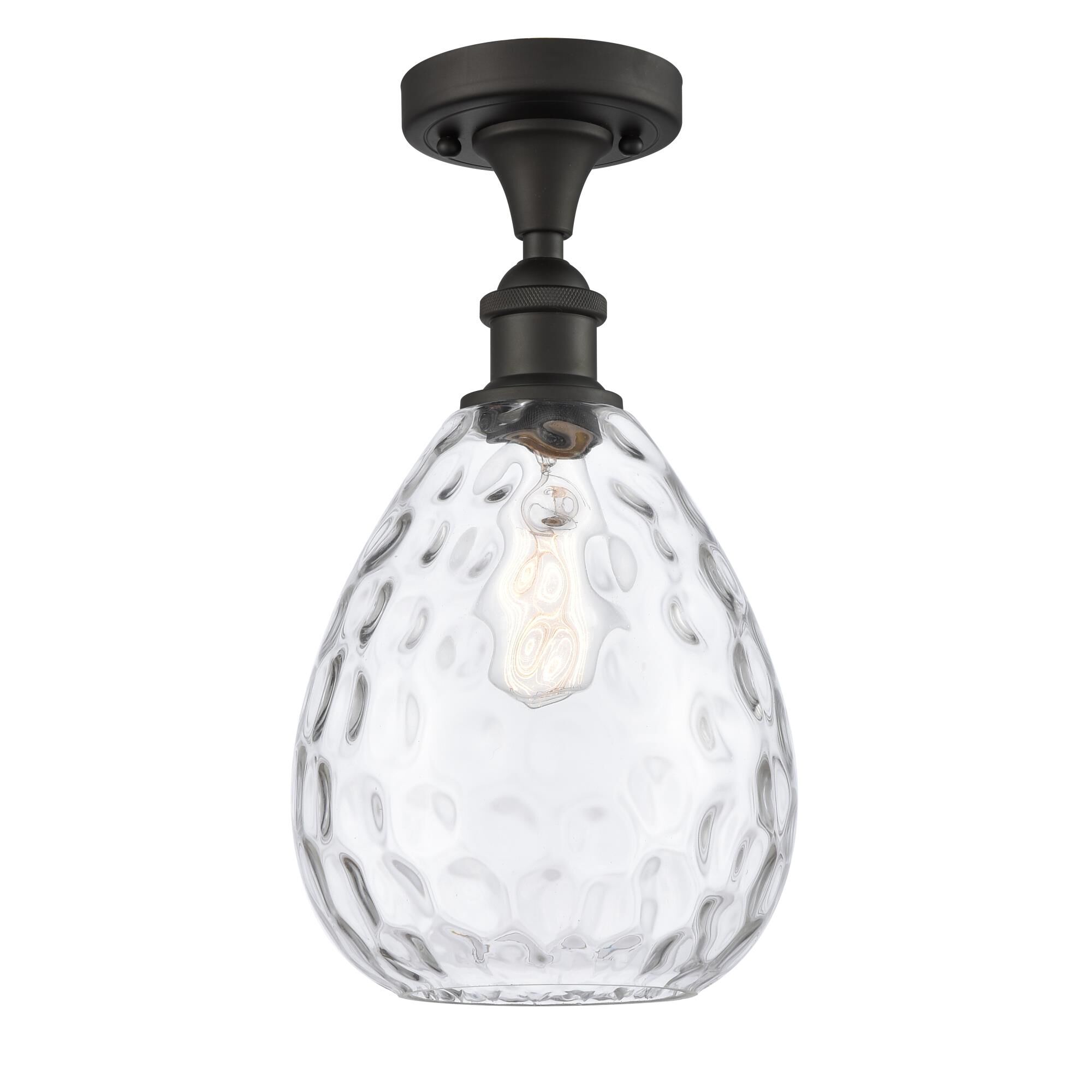 Shown in Oil Rubbed Bronze finish and Clear Large Waverly glass