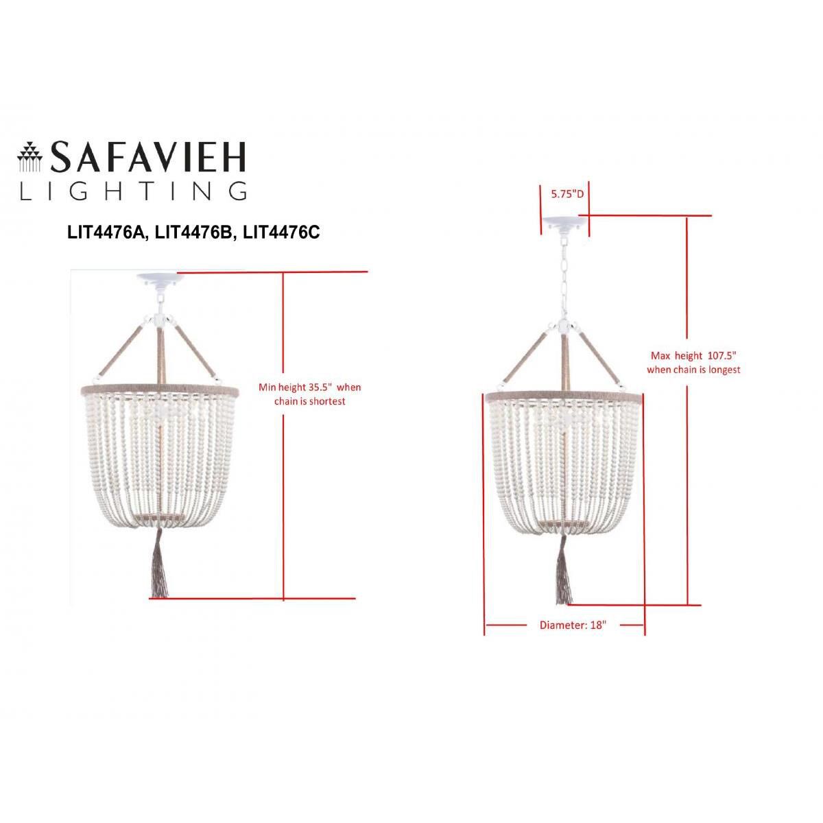 Angie Beaded 18 Inch Cage Pendant by Safavieh