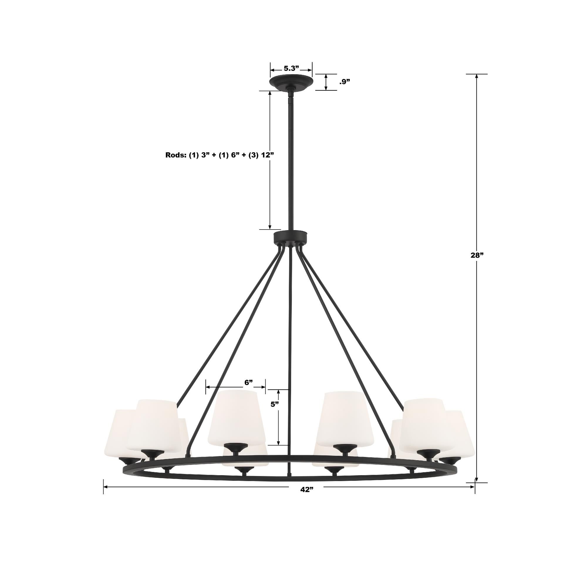Keenan 42 Inch Chandelier by Crystorama