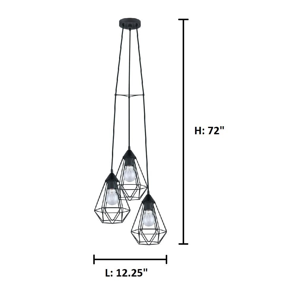 Eglo Tarbes 12 Inch 3 Light Multi Light Pendant by Eglo Lighting
