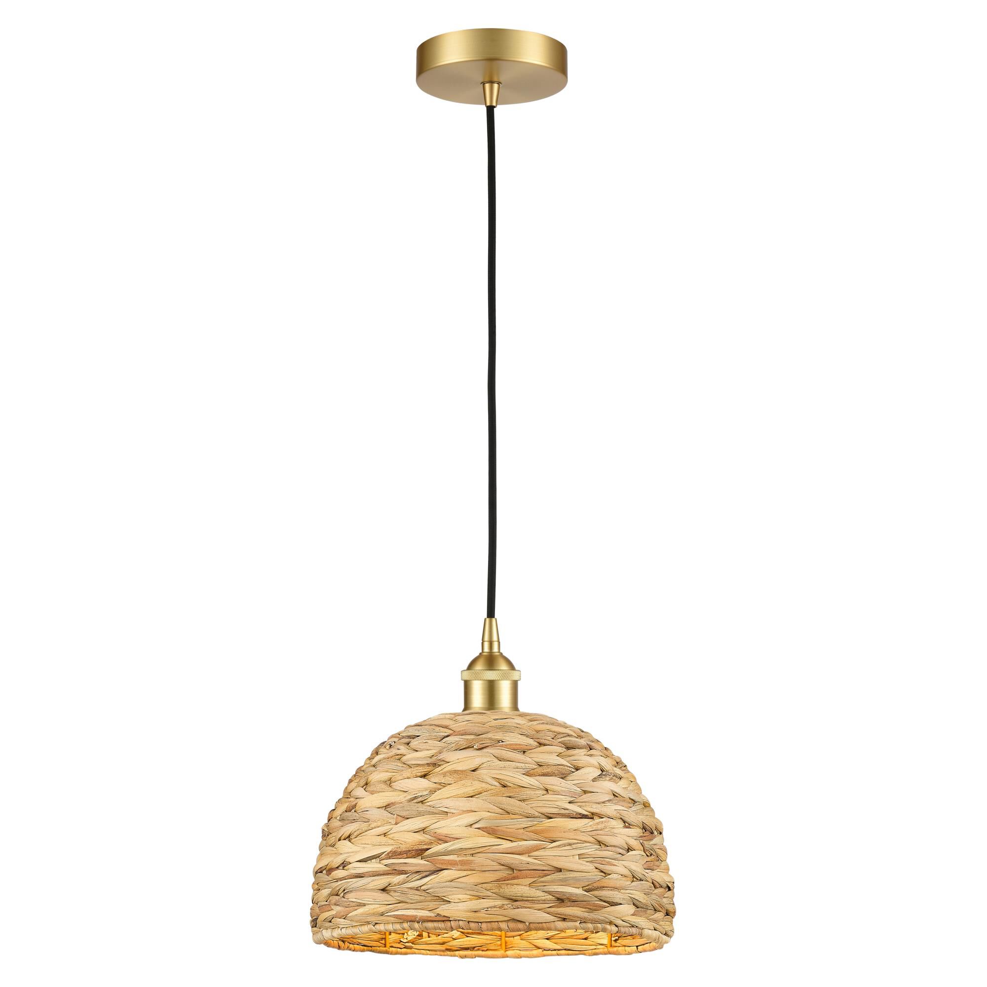 Bruno Marashlian Woven Rattan Mini Pendant by Innovations Lighting