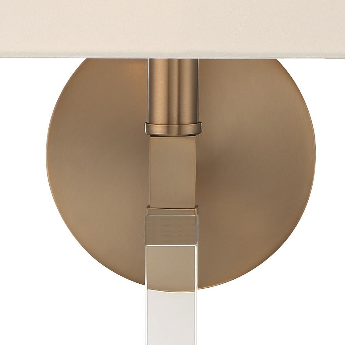 Shown in Aged Brass finish and Silk glass and White shade