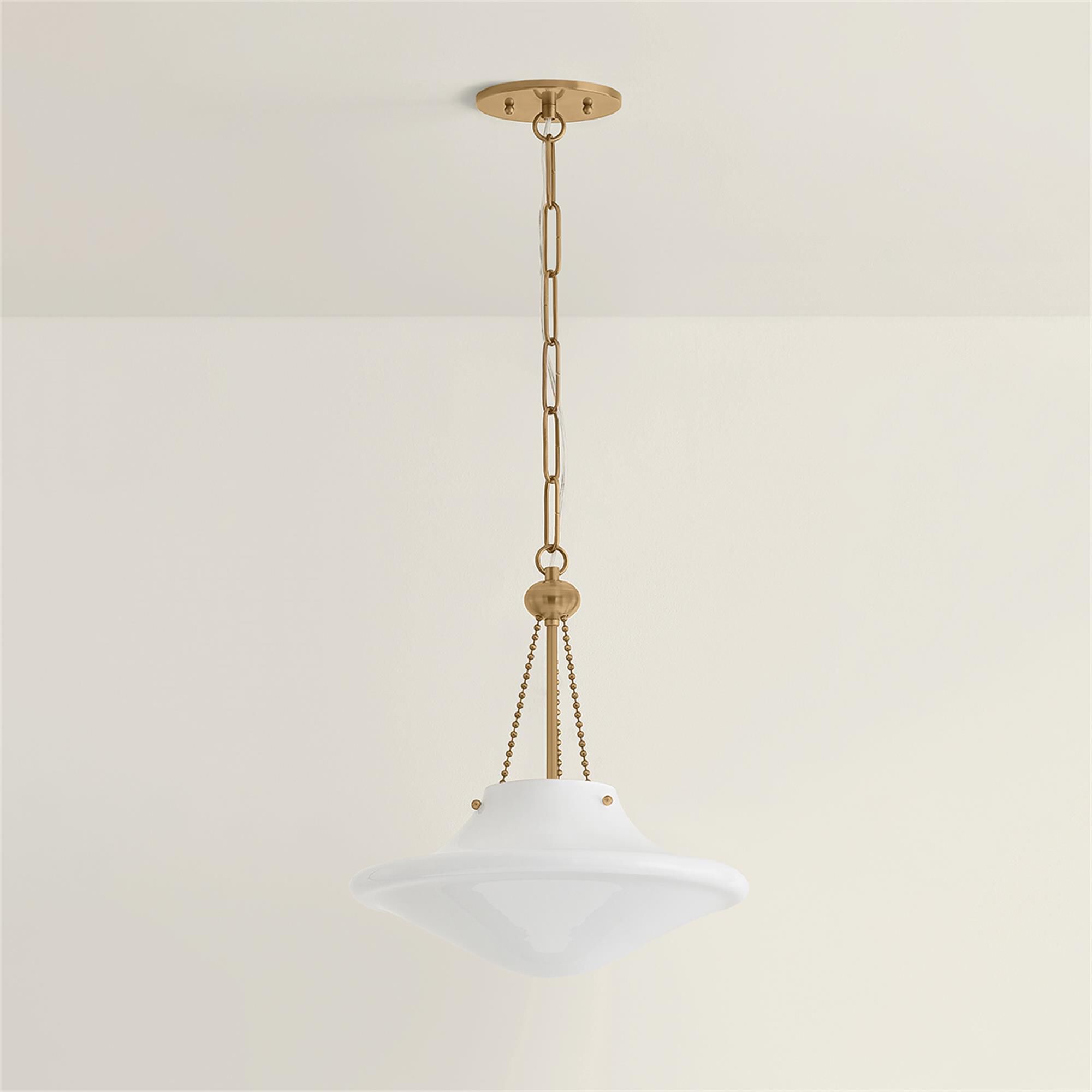 Shown in Patina Brass finish and Opal Glossy glass