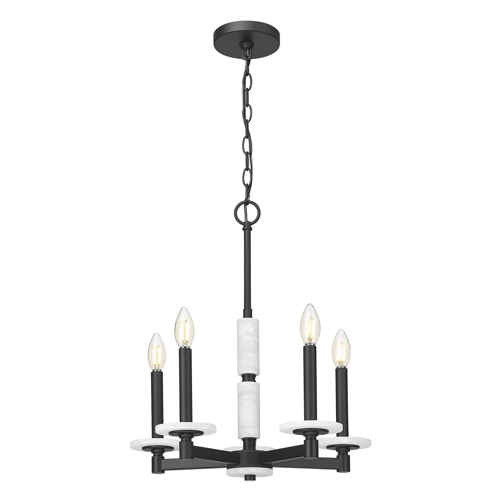 Shown in Matte Black finish and Alabaster glass and Alabaster shade