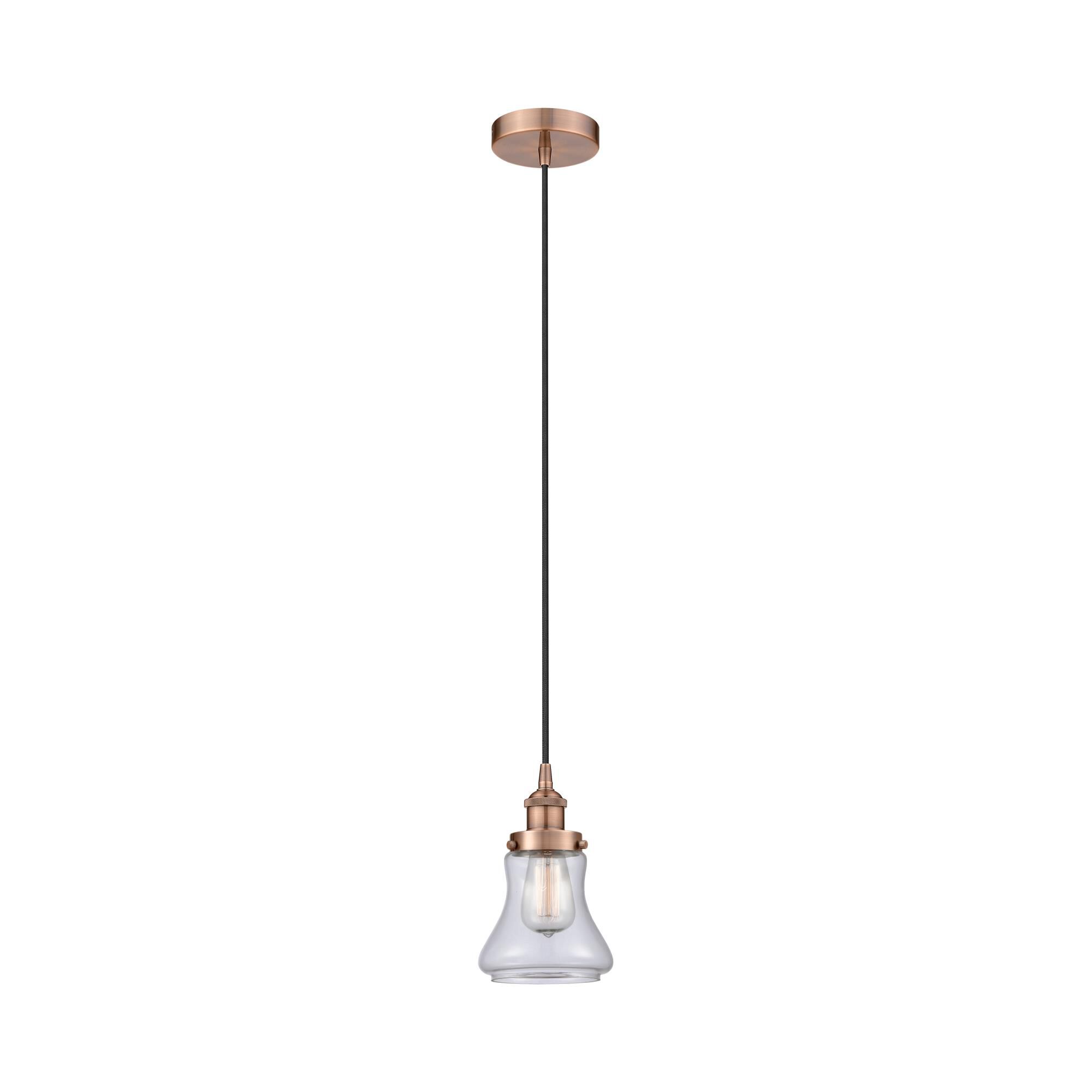 Shown in Antique Copper finish and Clear glass