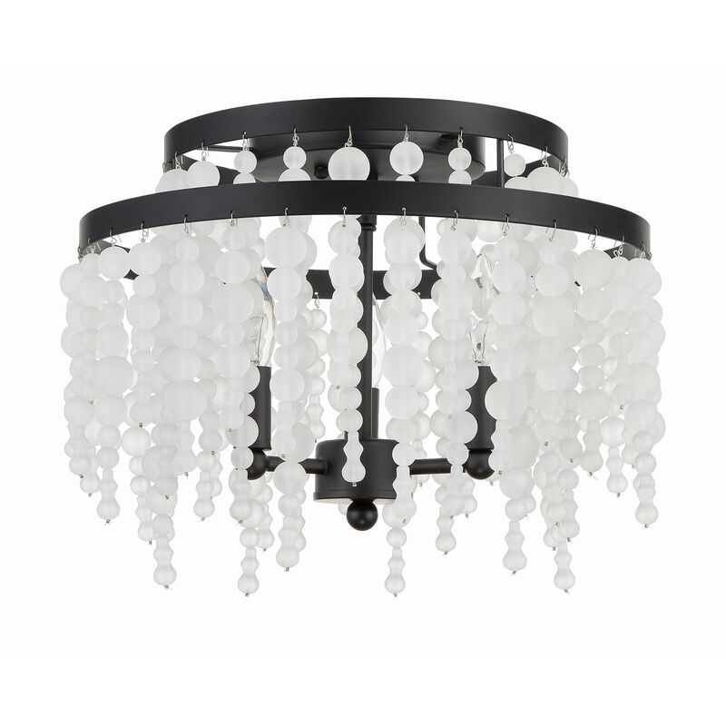 Poppy 15 Inch 3 Light Semi Flush Mount by Crystorama