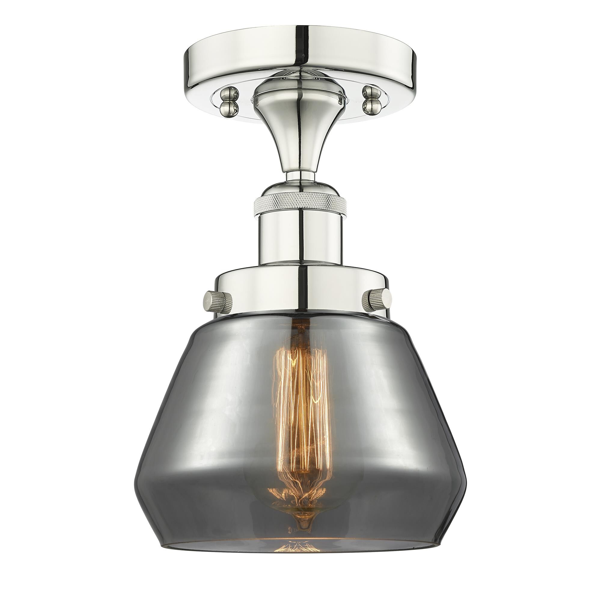 Shown in Polished Nickel finish and Plated Smoke glass