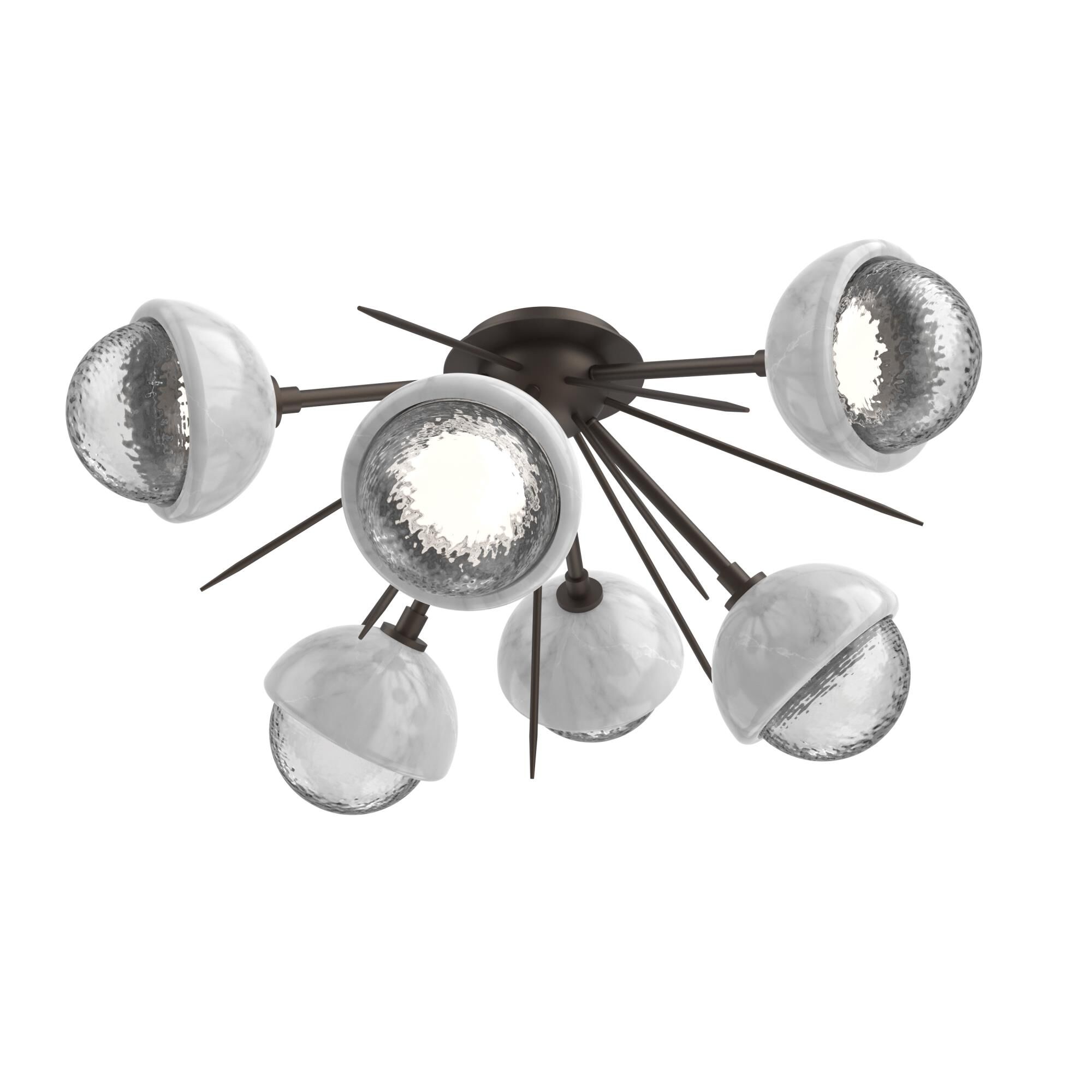 Shown in Flat Bronze finish and Clear glass and White Marble accent