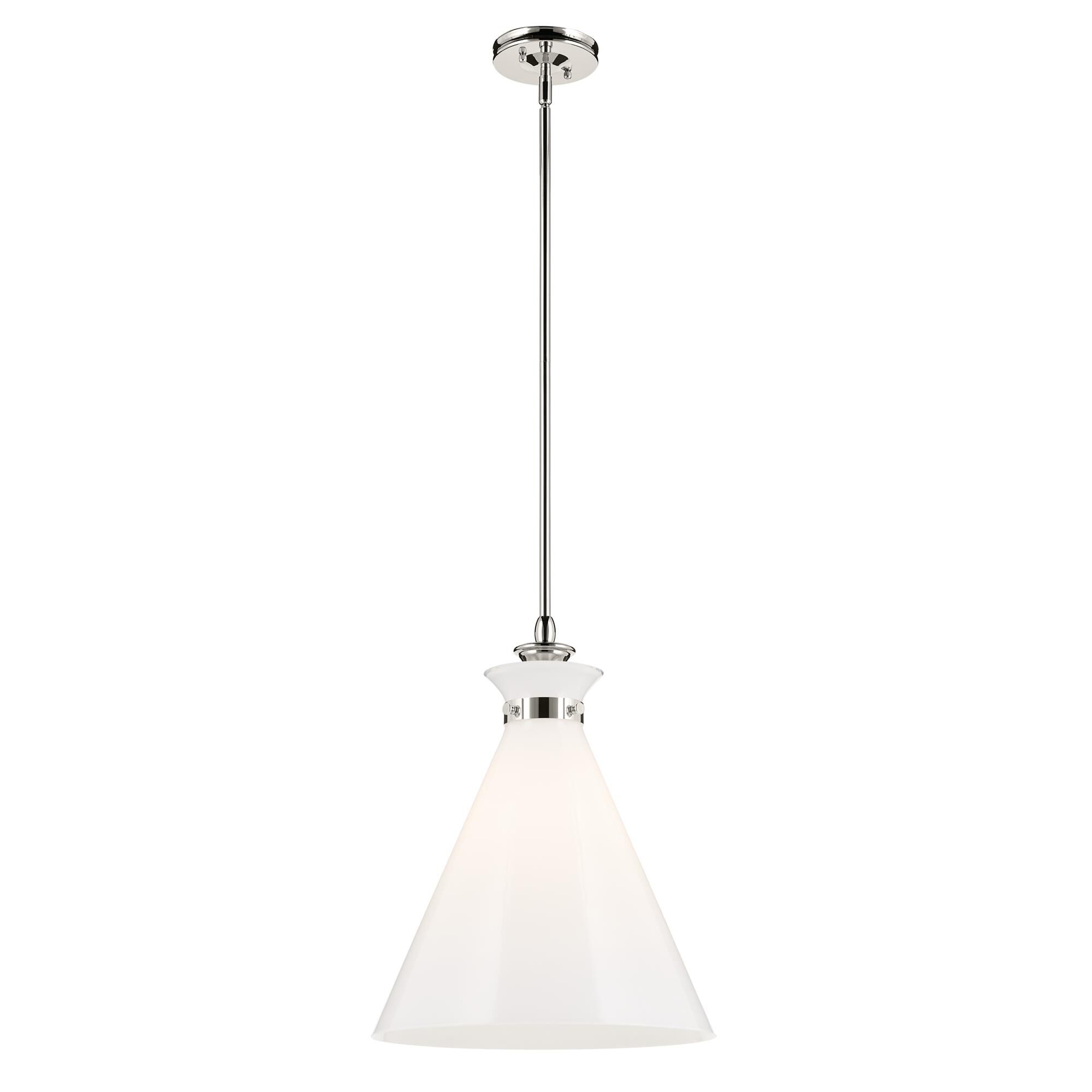 Shown in Polished Nickel finish and Opal glass
