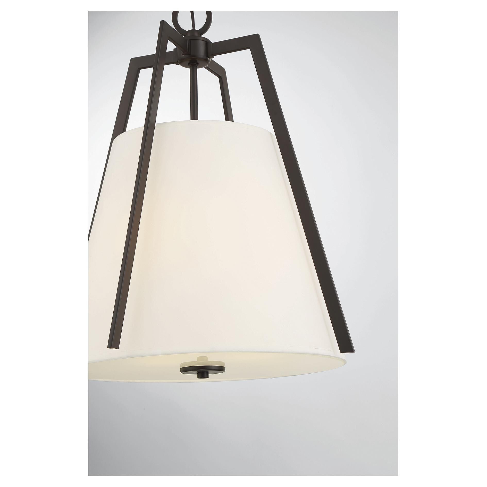 Shown in English Bronze finish and White Fabric shade