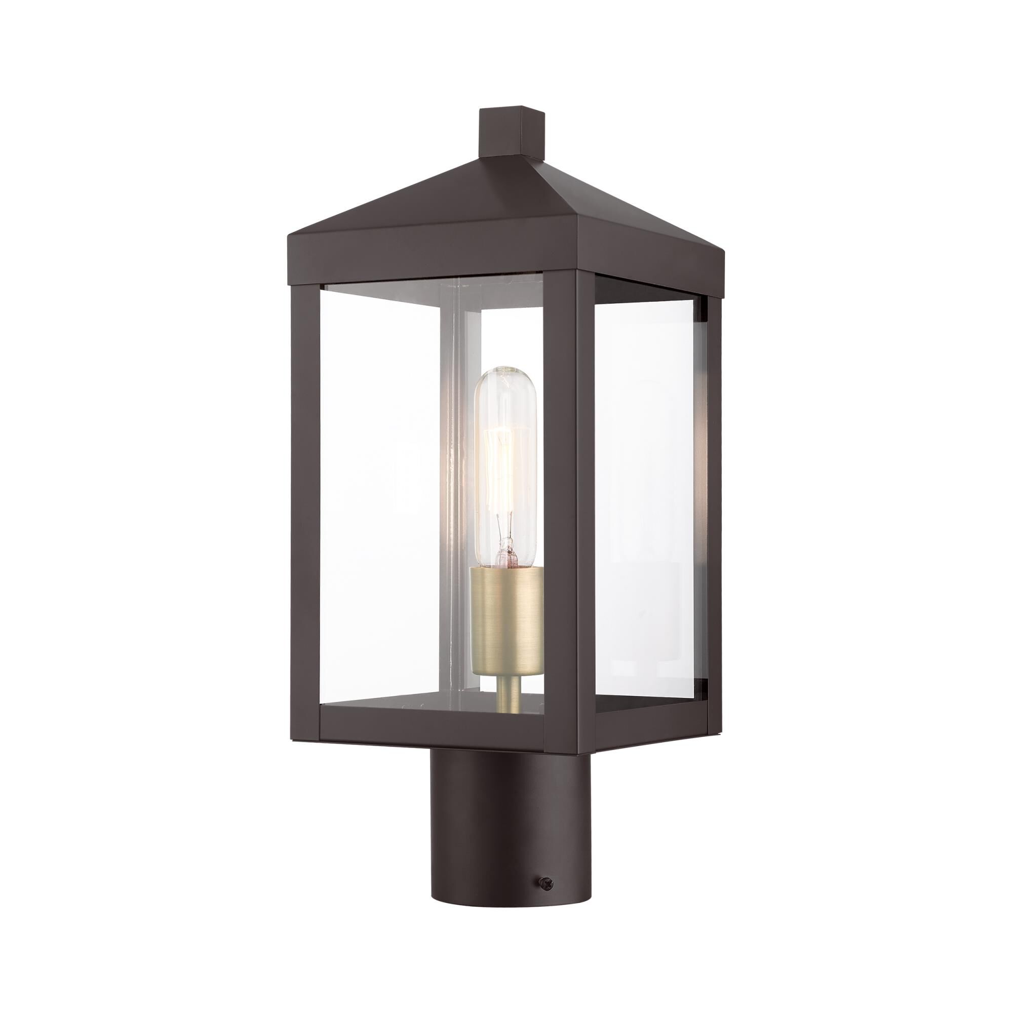 Shown in Bronze With Antique Brass Cluser finish and Clear glass and Clear Glass shade