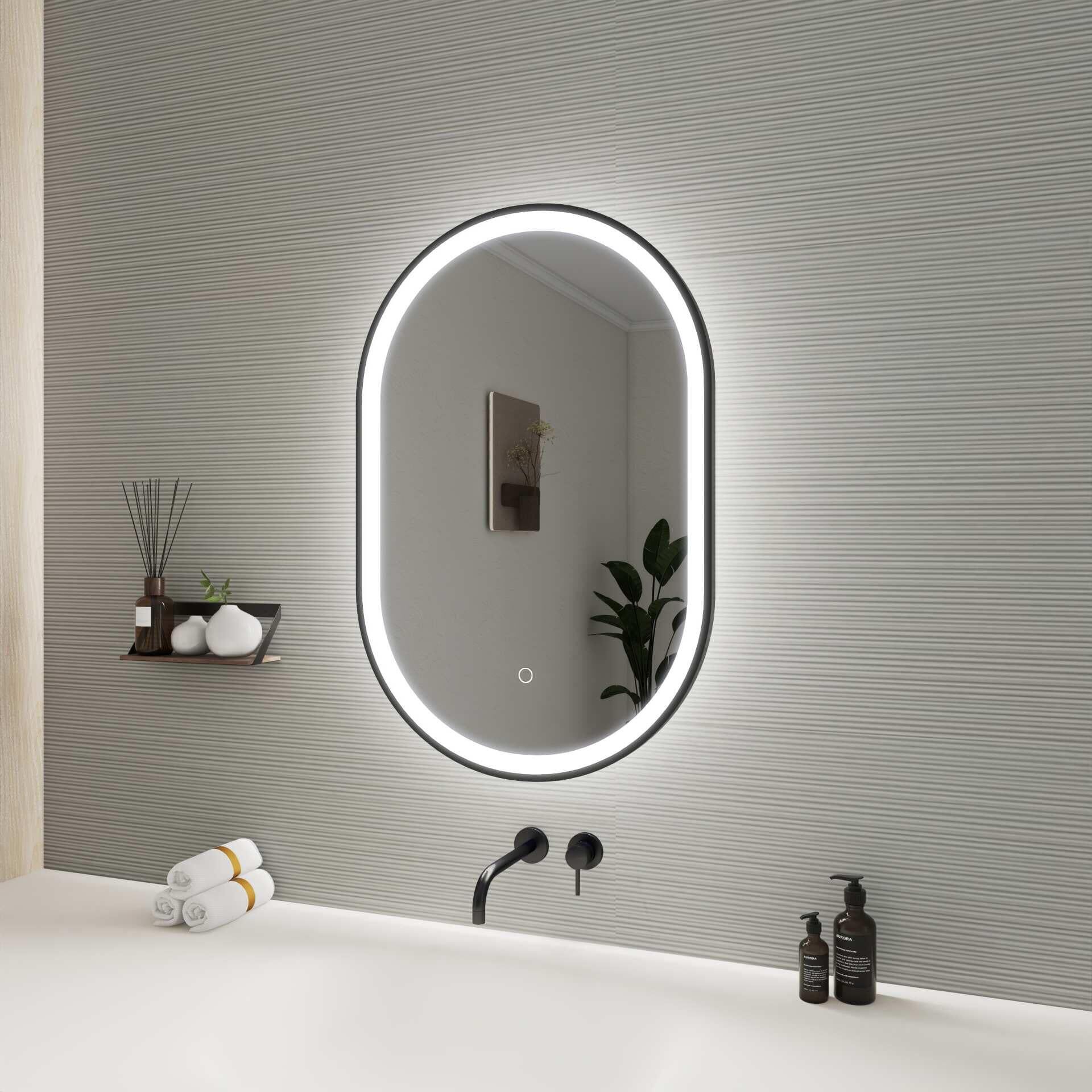 Harmoni 30 Inch Oval LED Lighted Mirror by Elegant Decor