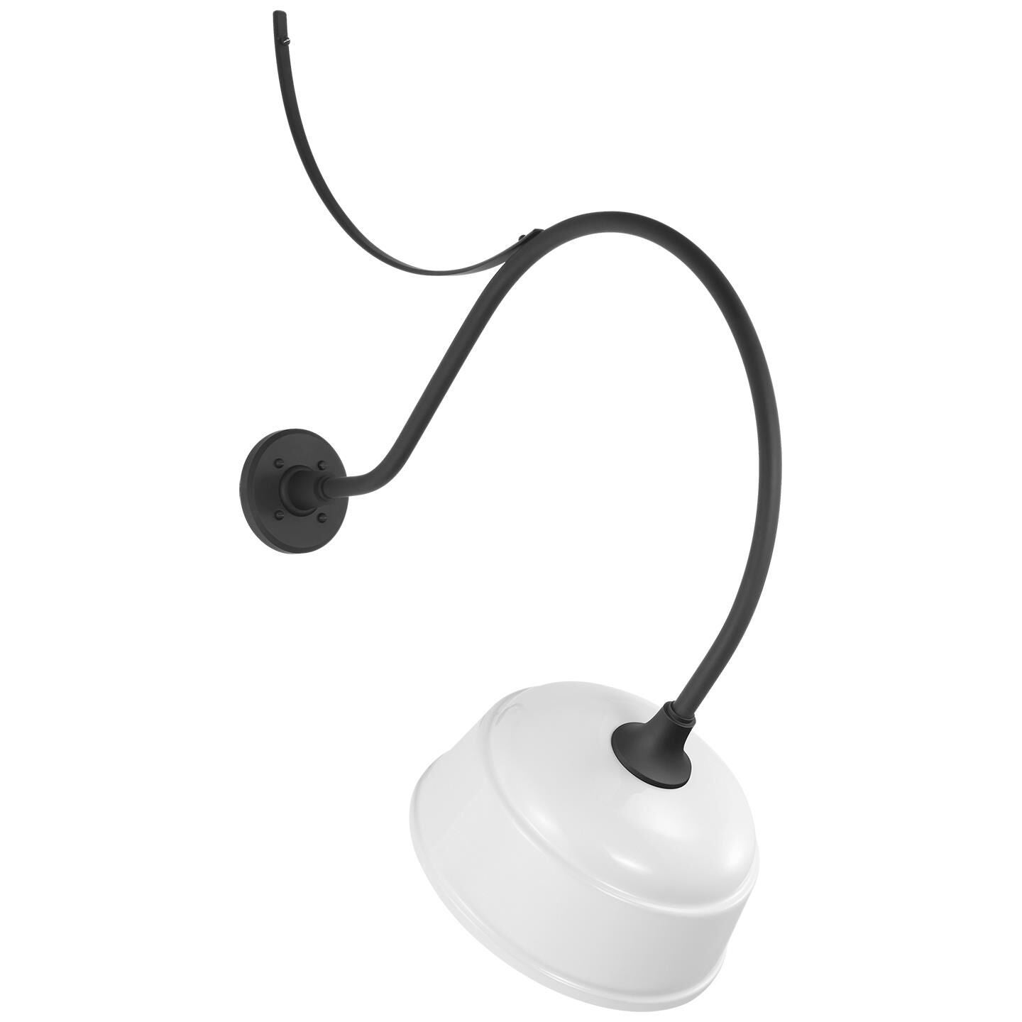 Shown in Matte Black finish and White shade