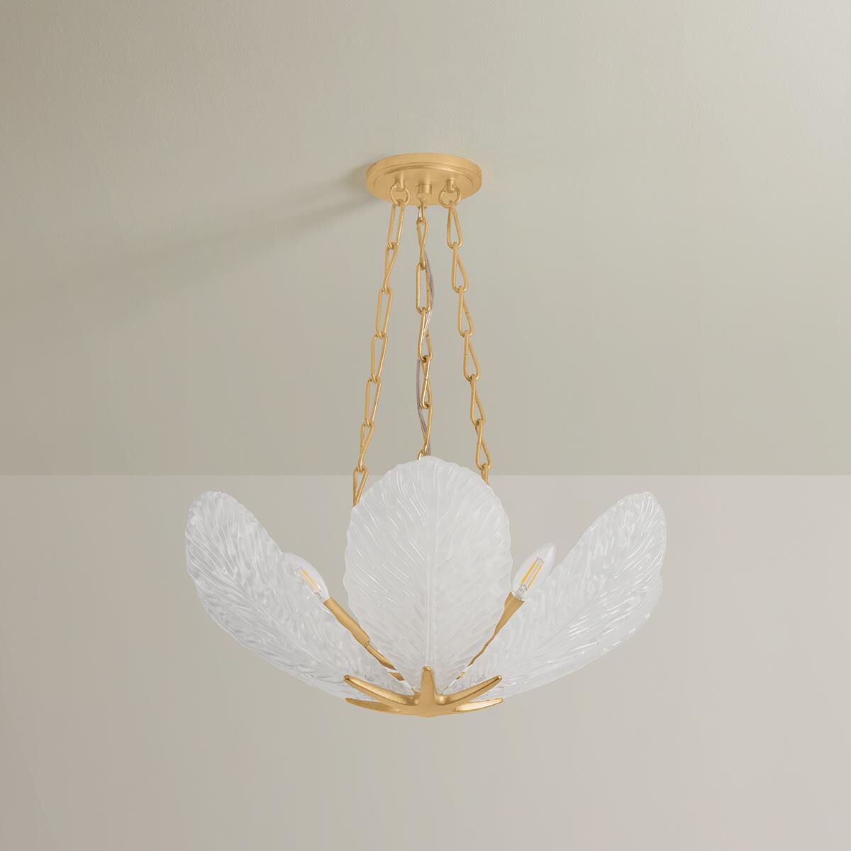 Shown in Vintage Gold Leaf finish and Piastre glass