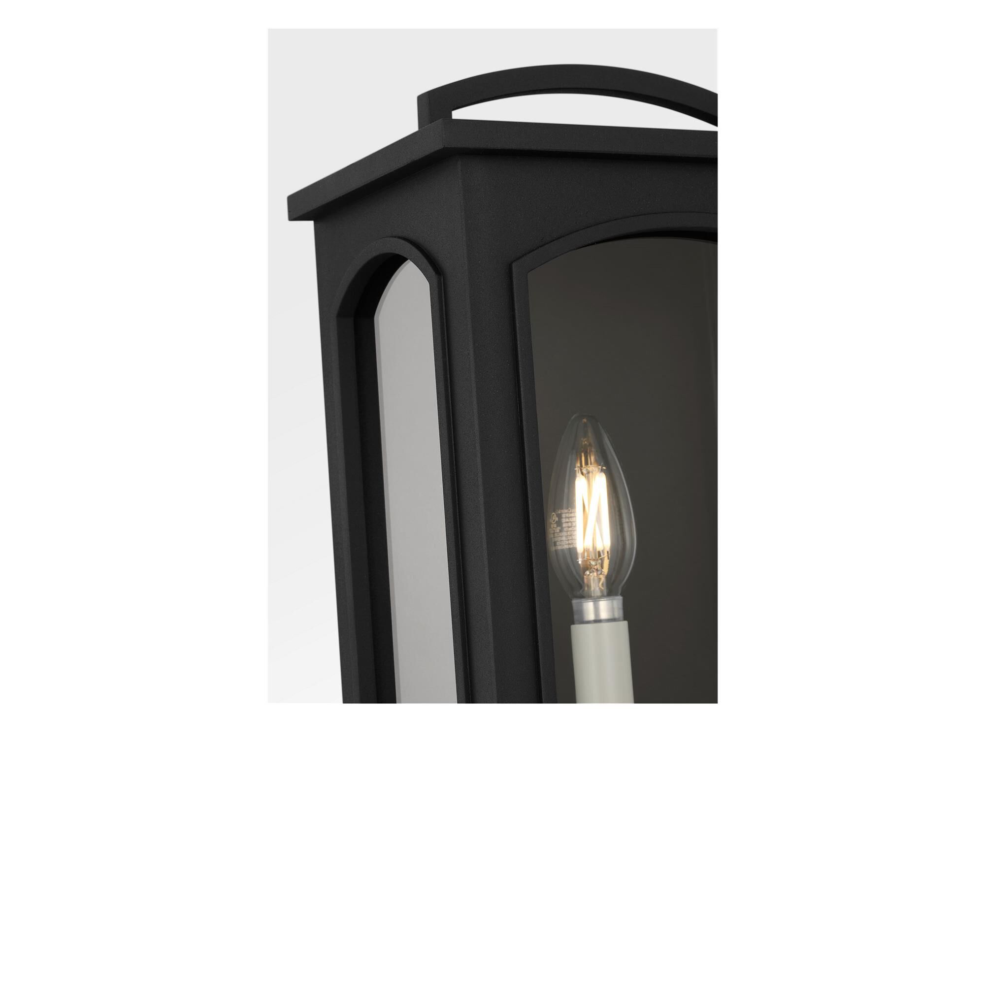 Shown in Textured Black finish and Clear glass