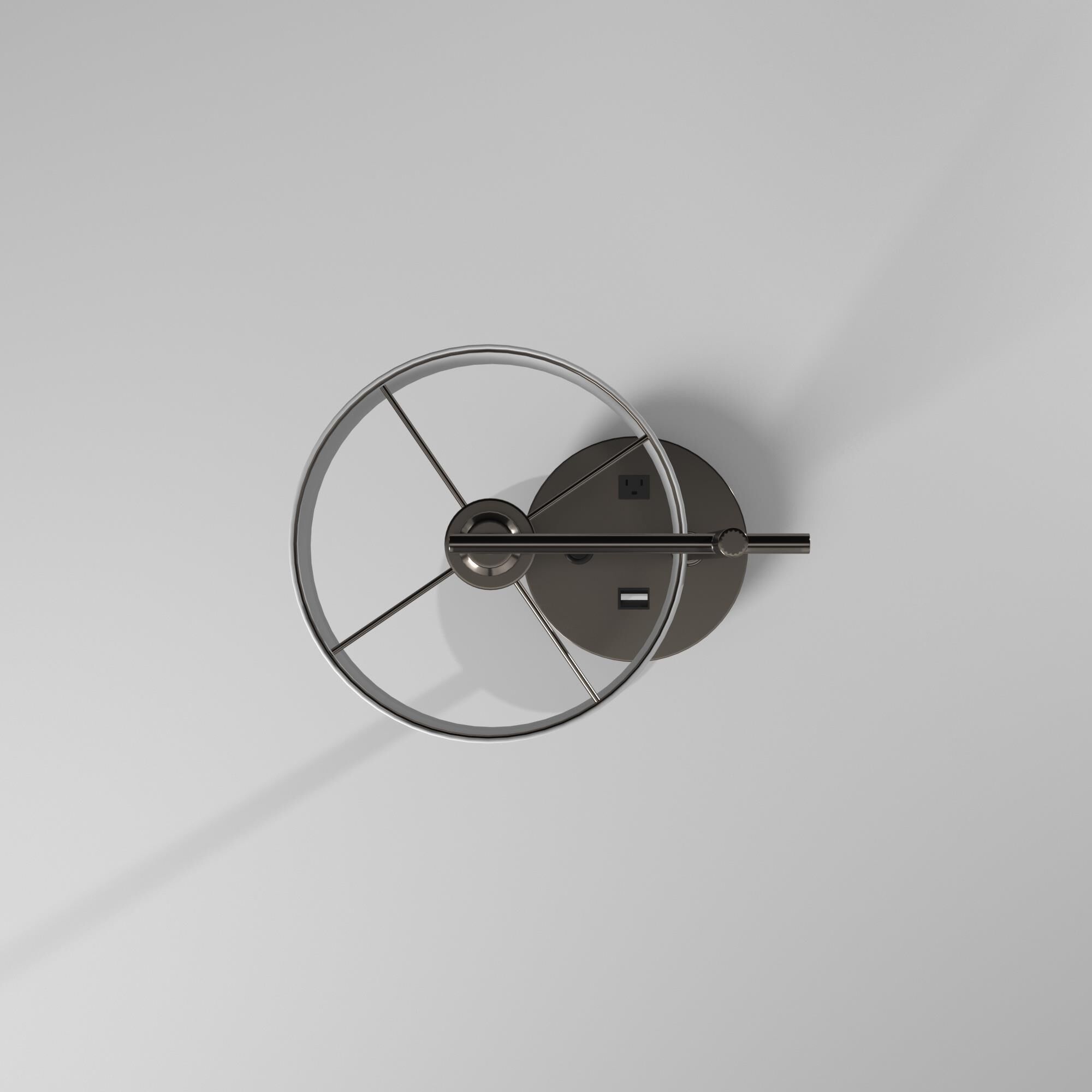 Shown in Satin Chrome finish and White Linen shade