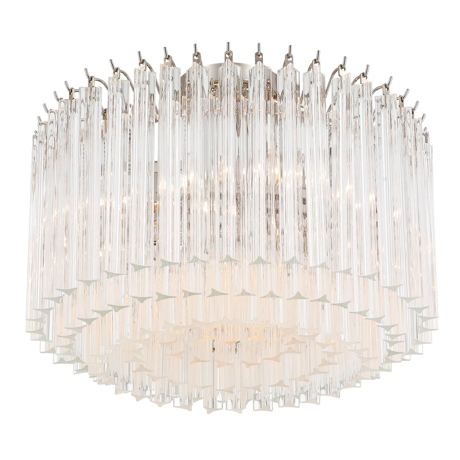 Shown in Polished Nickel finish and Triedri Clear crystal