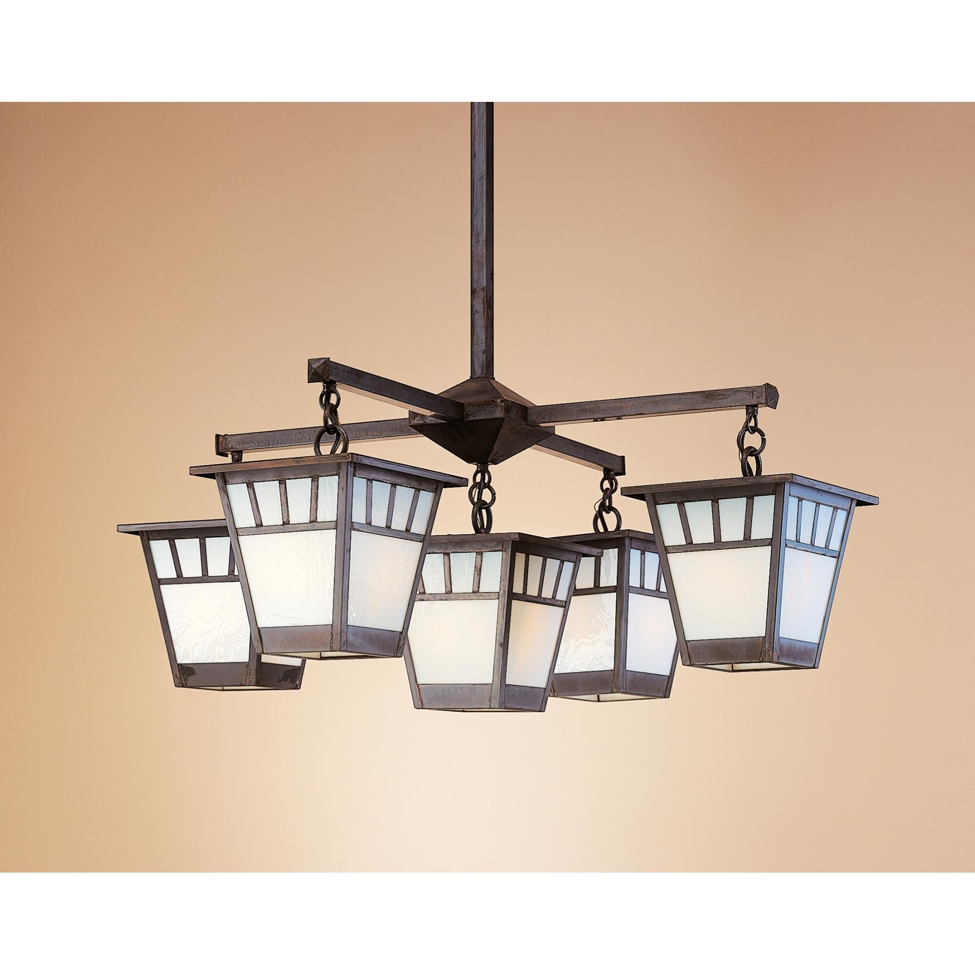 Shown in Mission Brown finish and White Opalescent glass