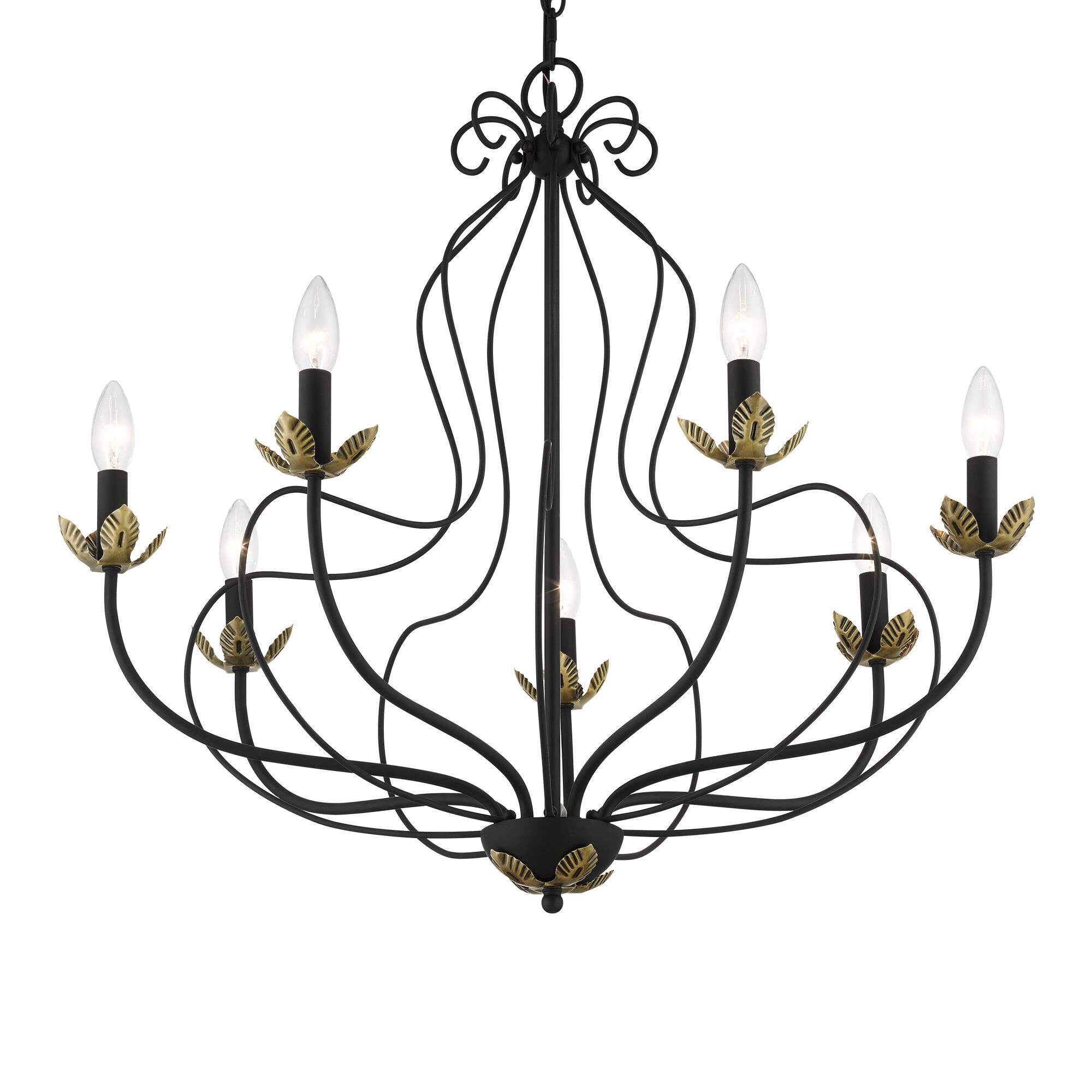 Shown in Black with Antique Brass Accents finish