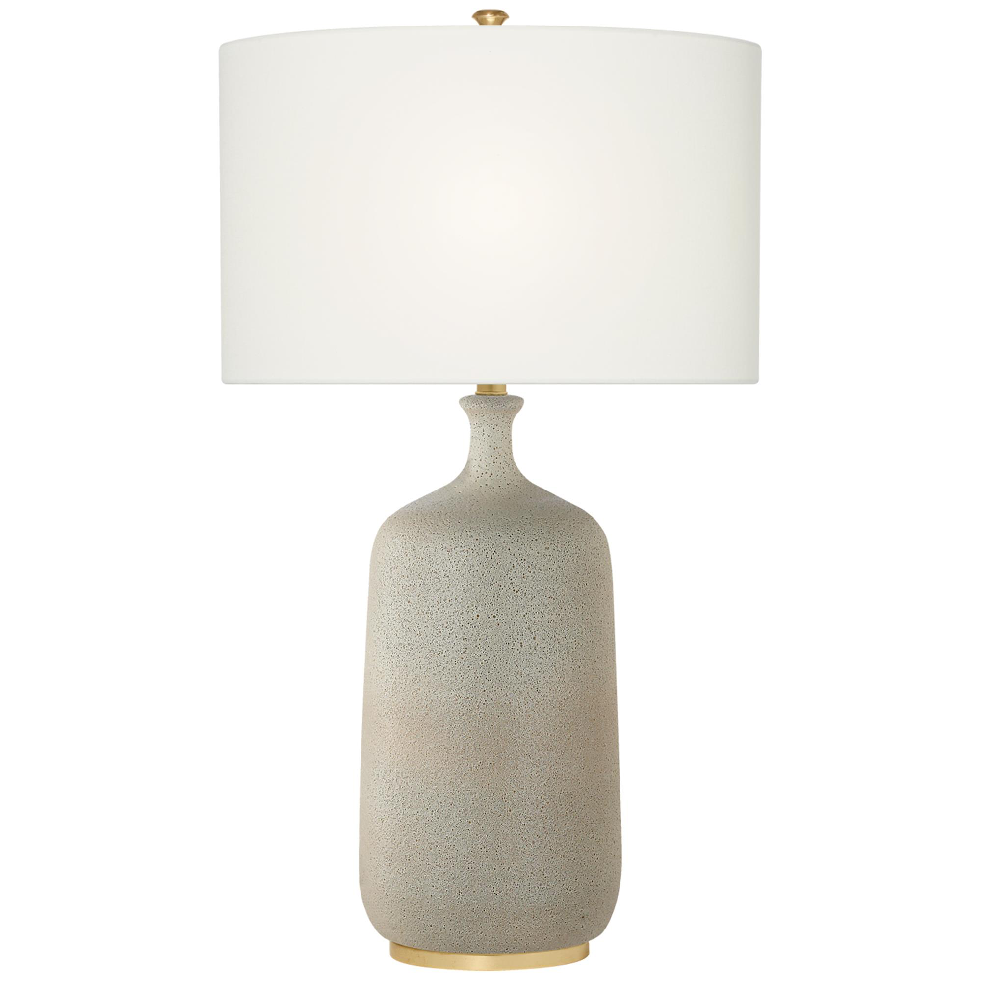 Shown in Volcanic Ivory finish and Linen shade