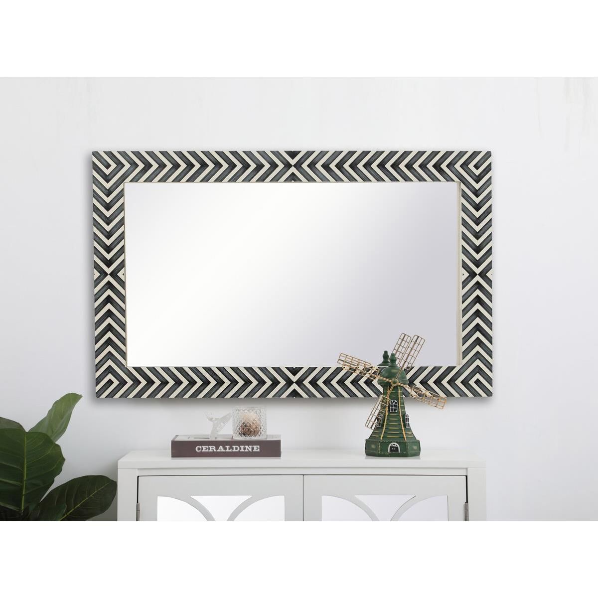Rectangular mirror 36x22 inch in chevron Wall Mirror by Elegant Decor