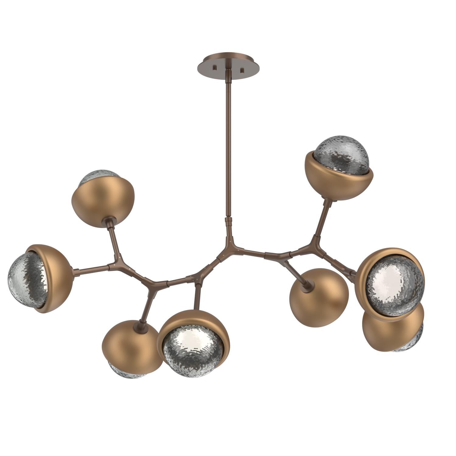 Shown in Burnished Bronze finish and Smoke glass and Novel Brass accent