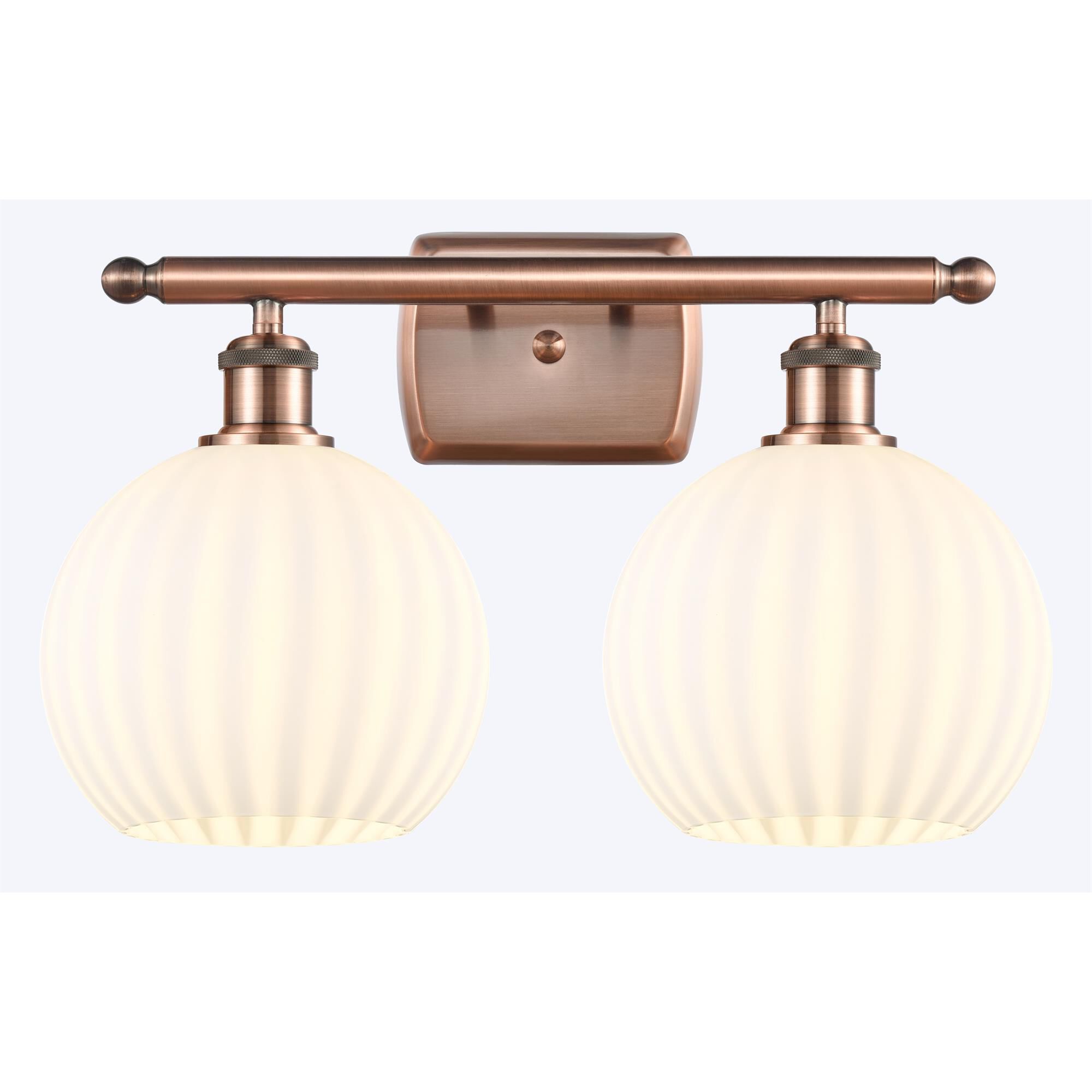 Shown in Antique Copper finish and White Venetian glass