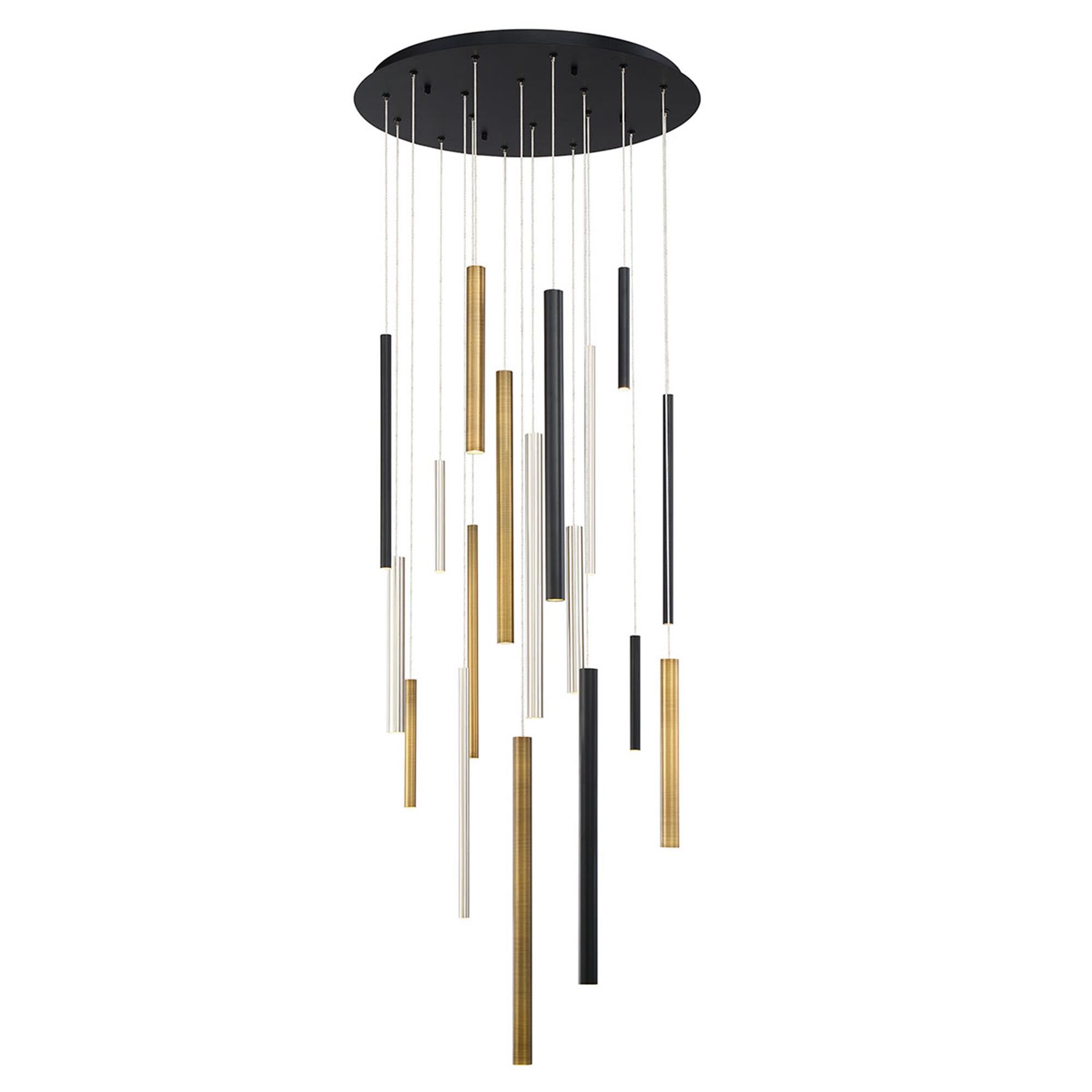Shown in Black/Sn/Antique Brass finish and Frosted Acrylic shade and Acrylic accent