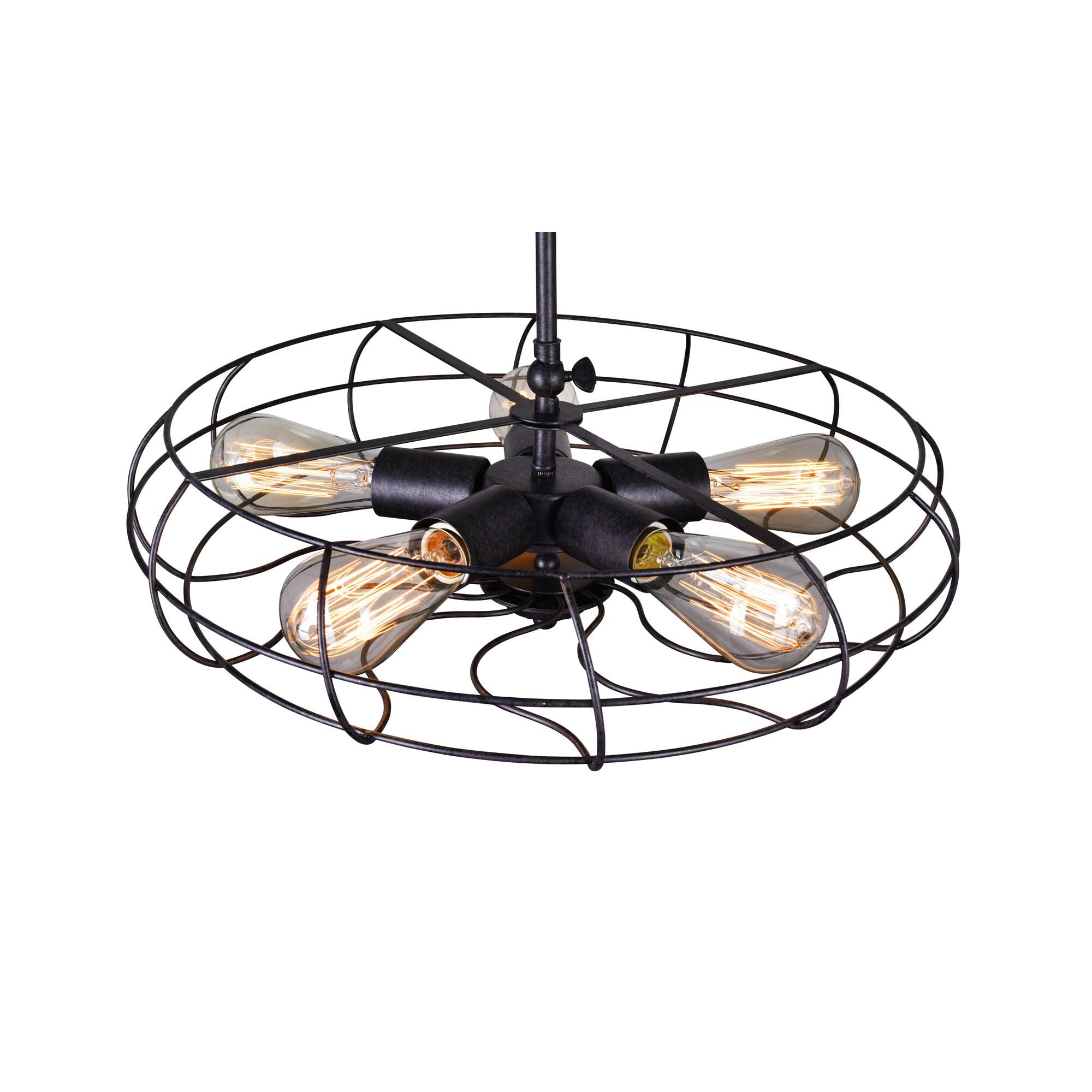 Pamela 19 Inch 5 Light Semi Flush Mount by CWI Lighting