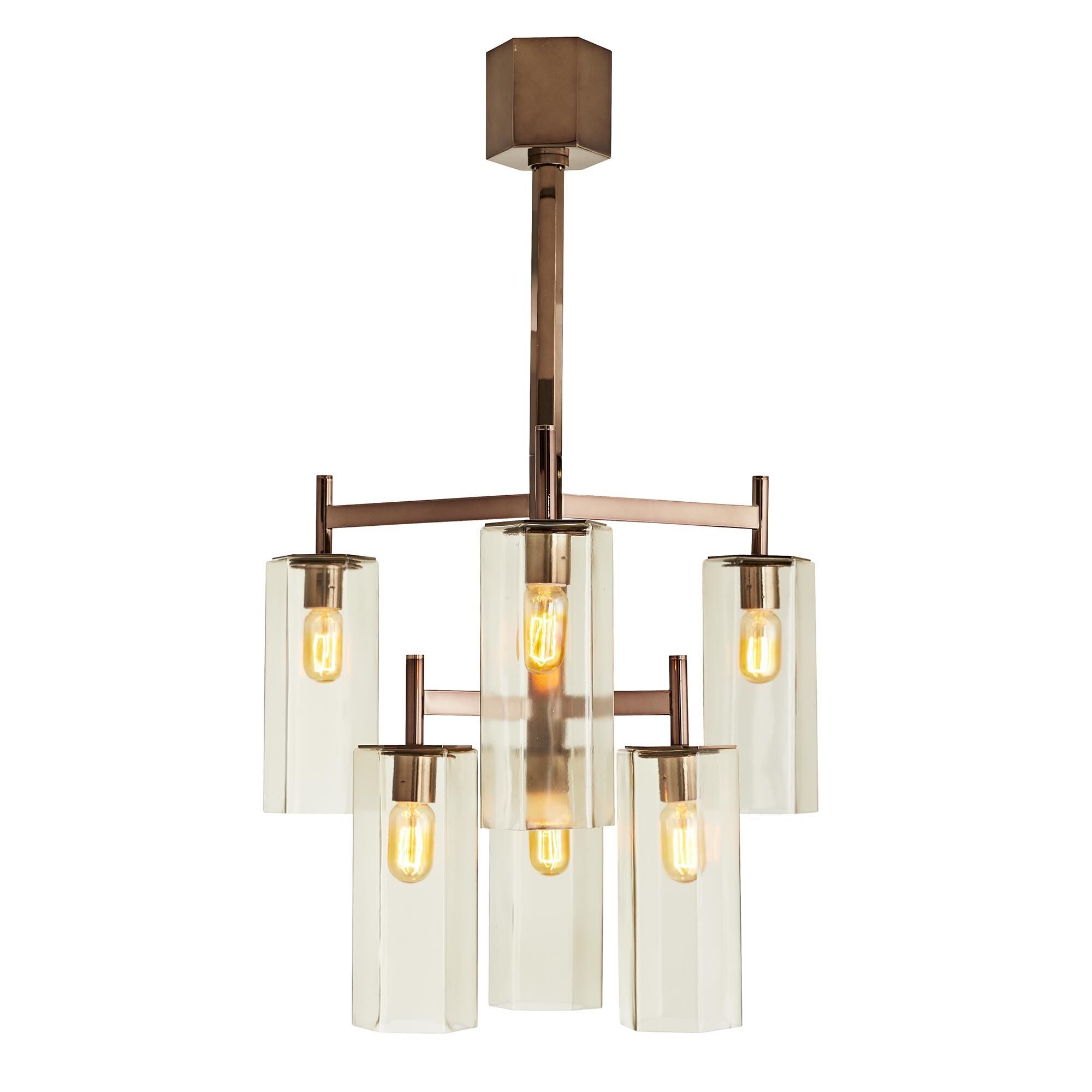 Shown in Brown Nickel finish and Smoke glass