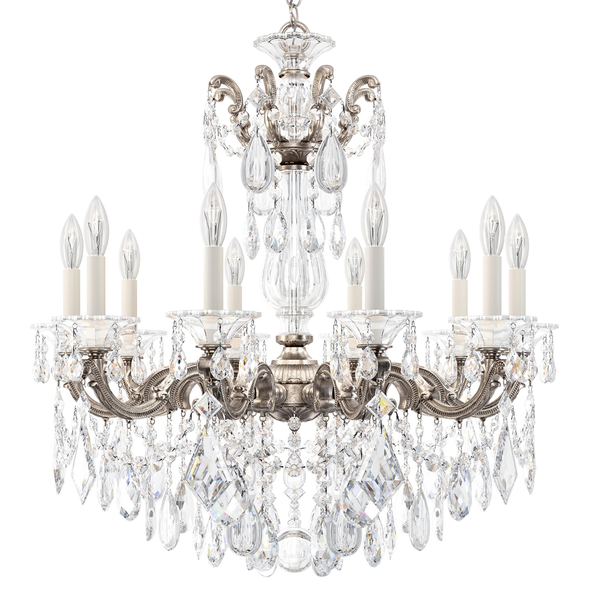 Shown in Antique Silver finish and Clear Heritage crystal