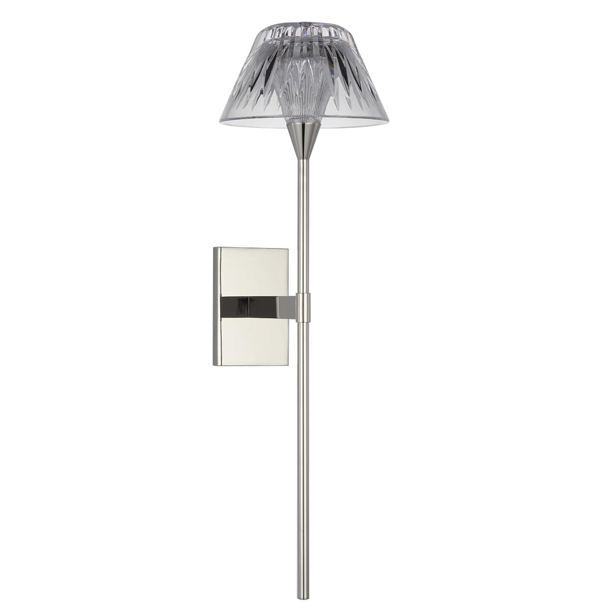 Shown in Polished Nickel finish and Clear crystal