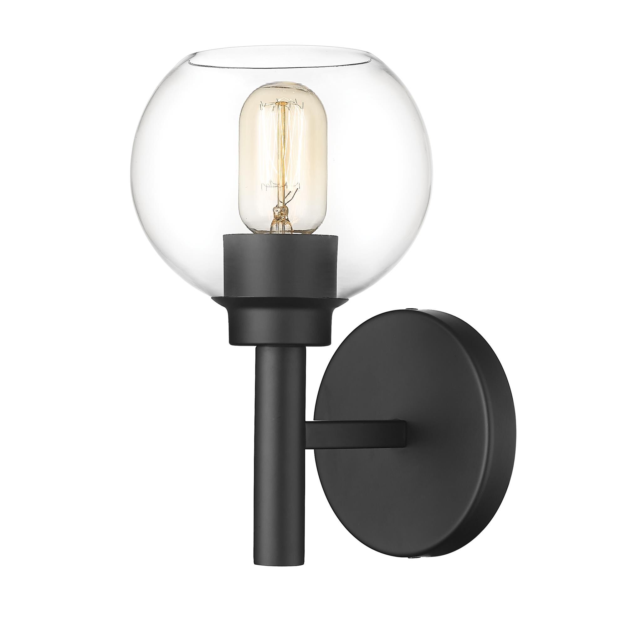 Shown in Matte Black finish and Clear glass