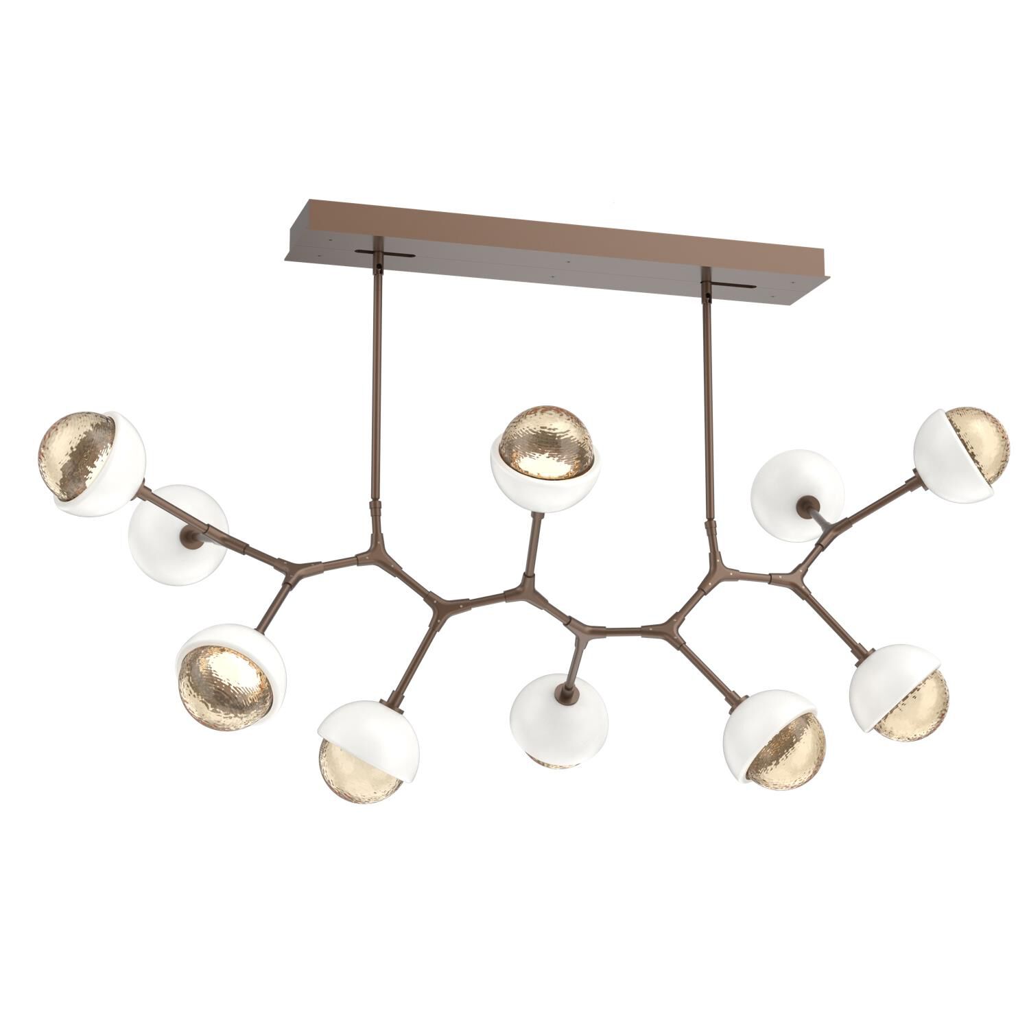 Shown in Burnished Bronze finish and Amber glass and Salt White accent