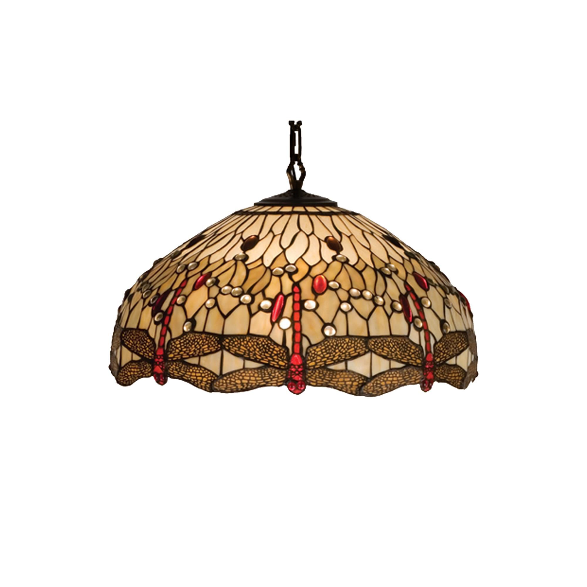 Tiffany Hanginghead Dragonfly 22 Inch Large Pendant by Meyda Lighting